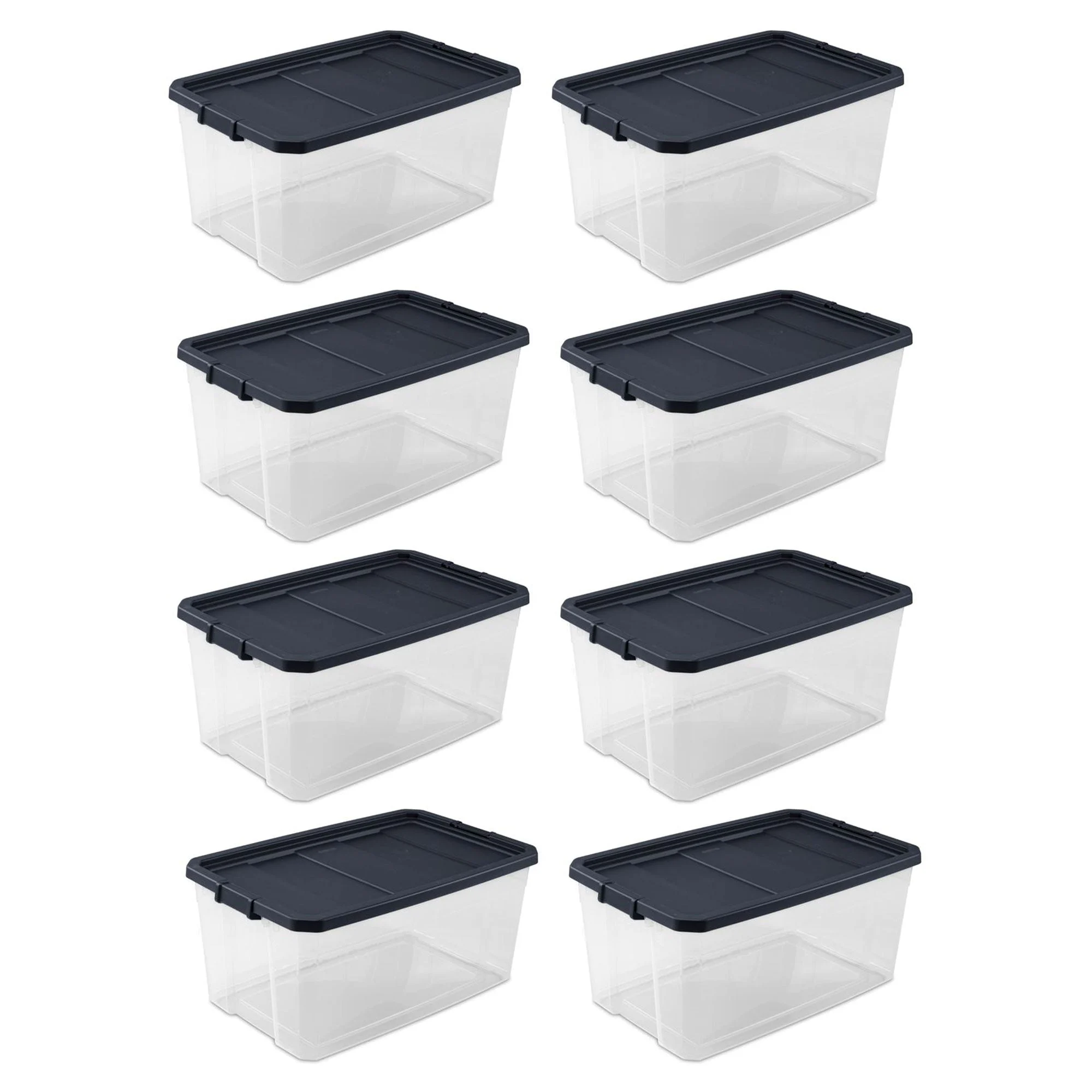 Sterilite 116 Qt Heavy Duty Box Stackable Storage Bin with Latching Lid (8 Pack)