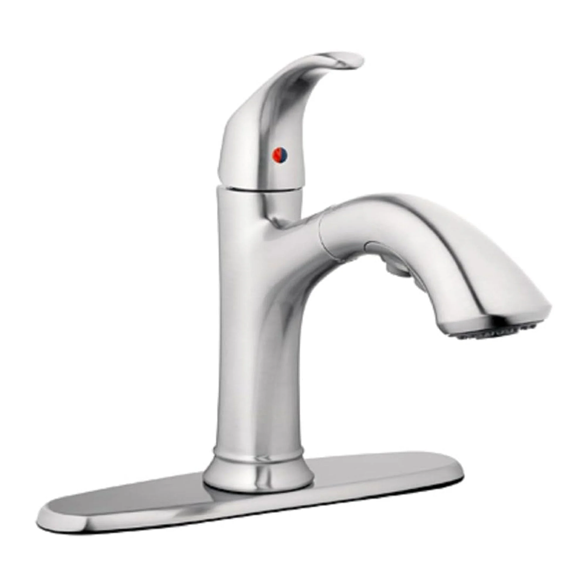 HomePointe Single Loop Handle Kitchen Faucet With Pull-Out Spray, Brushed Nickel