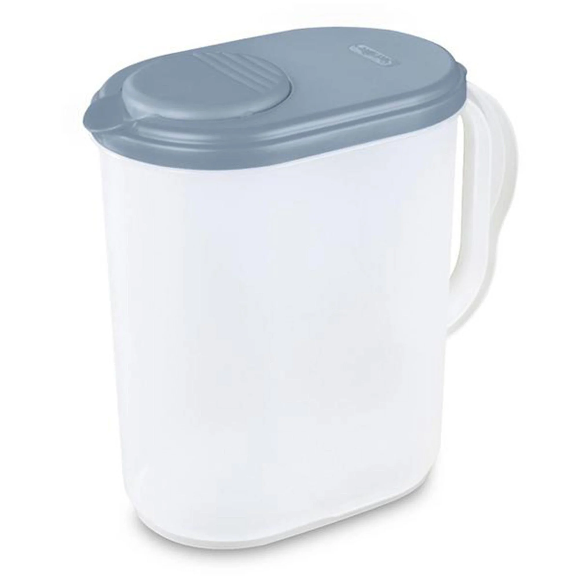 Sterilite Plastic Lidded Pitcher with Clear Base & Handle, Washed Blue, 18-Pack