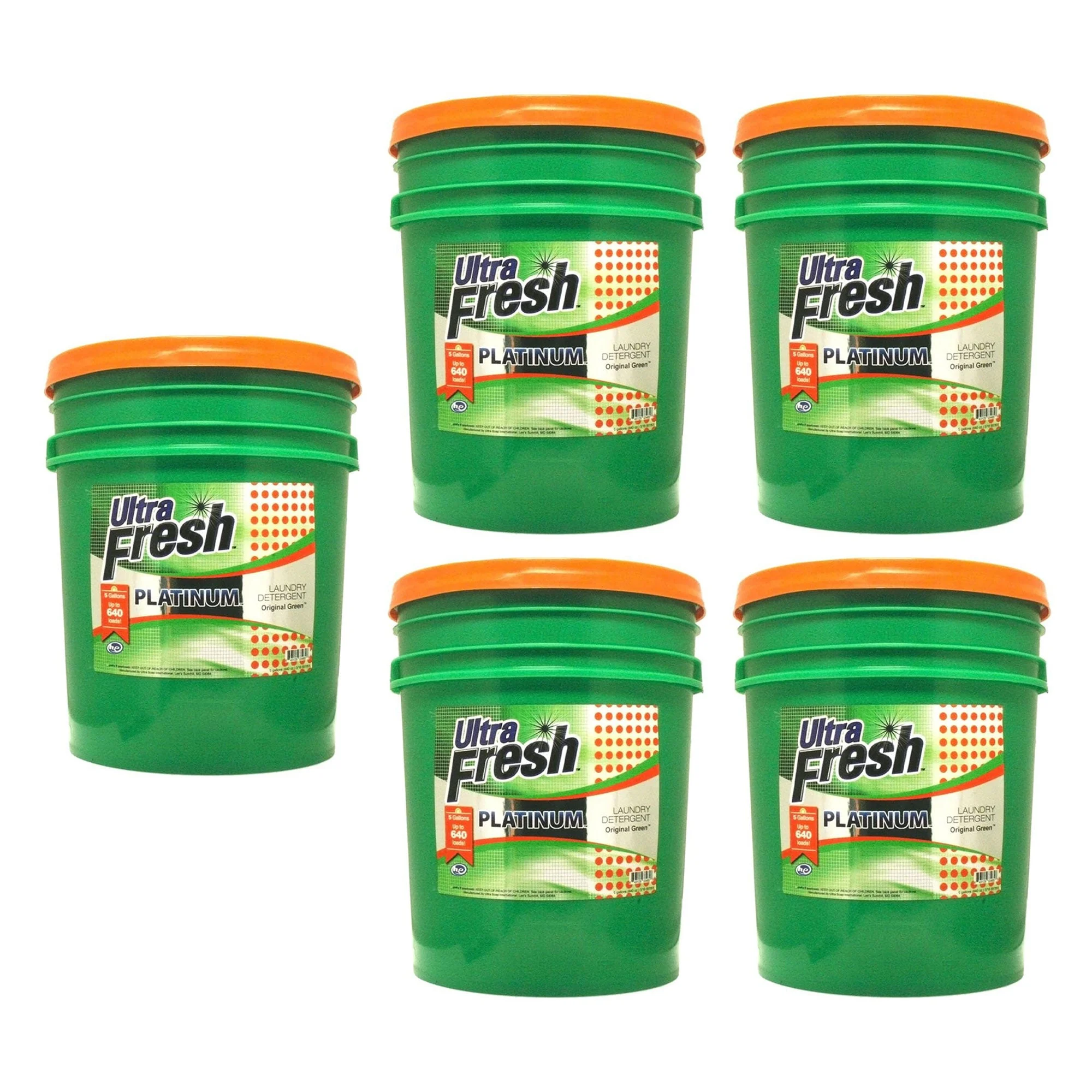 Ultra Fresh 3X Platinum 5 Gallon Laundry Detergent, Up to 640 Loads (5 Pack)