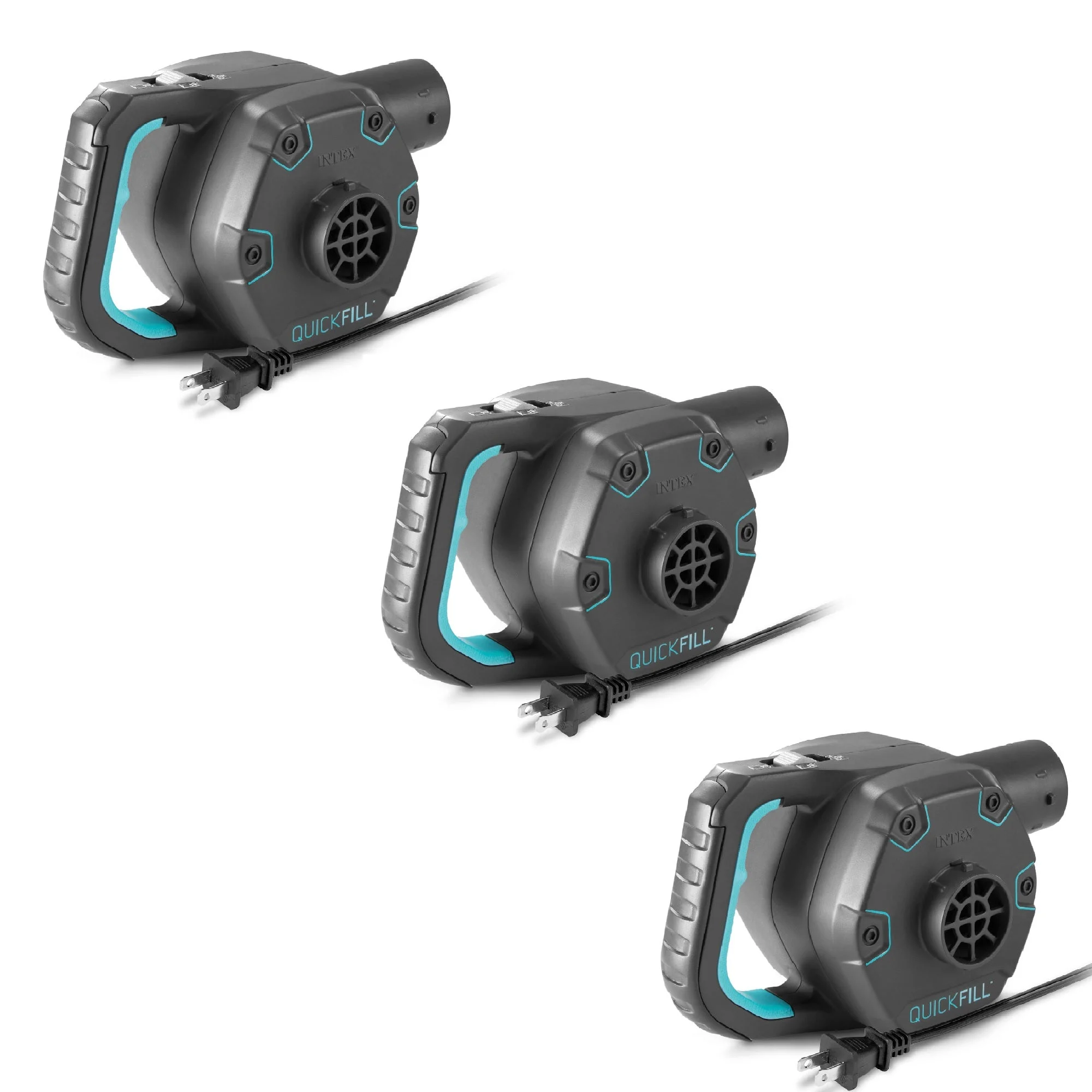 Intex 120 Volt AC Electric 38.9 CFM Inflatable Float & Air Bed Pump (3 Pack)