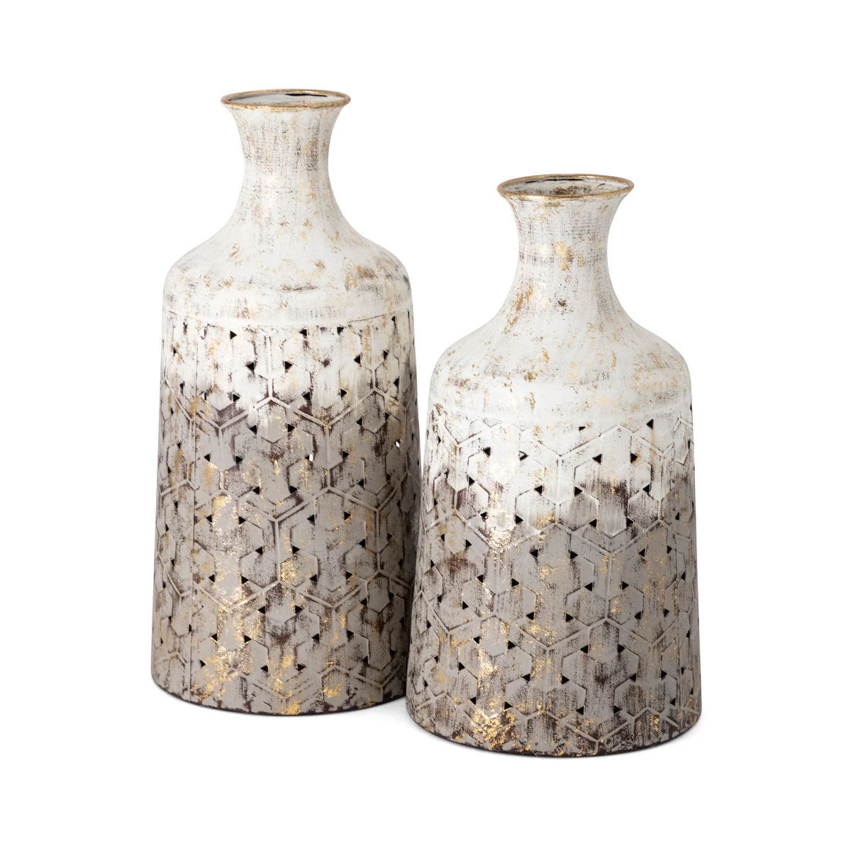 IMAX Worldwide Home Lockley Metal Vases - Set of 2