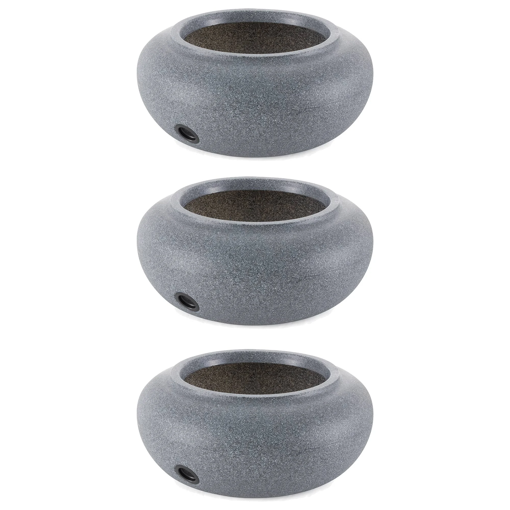 HC Companies 21" Decorative Plastic Outdoor Garden Hose Storage Pot (3 Pack)