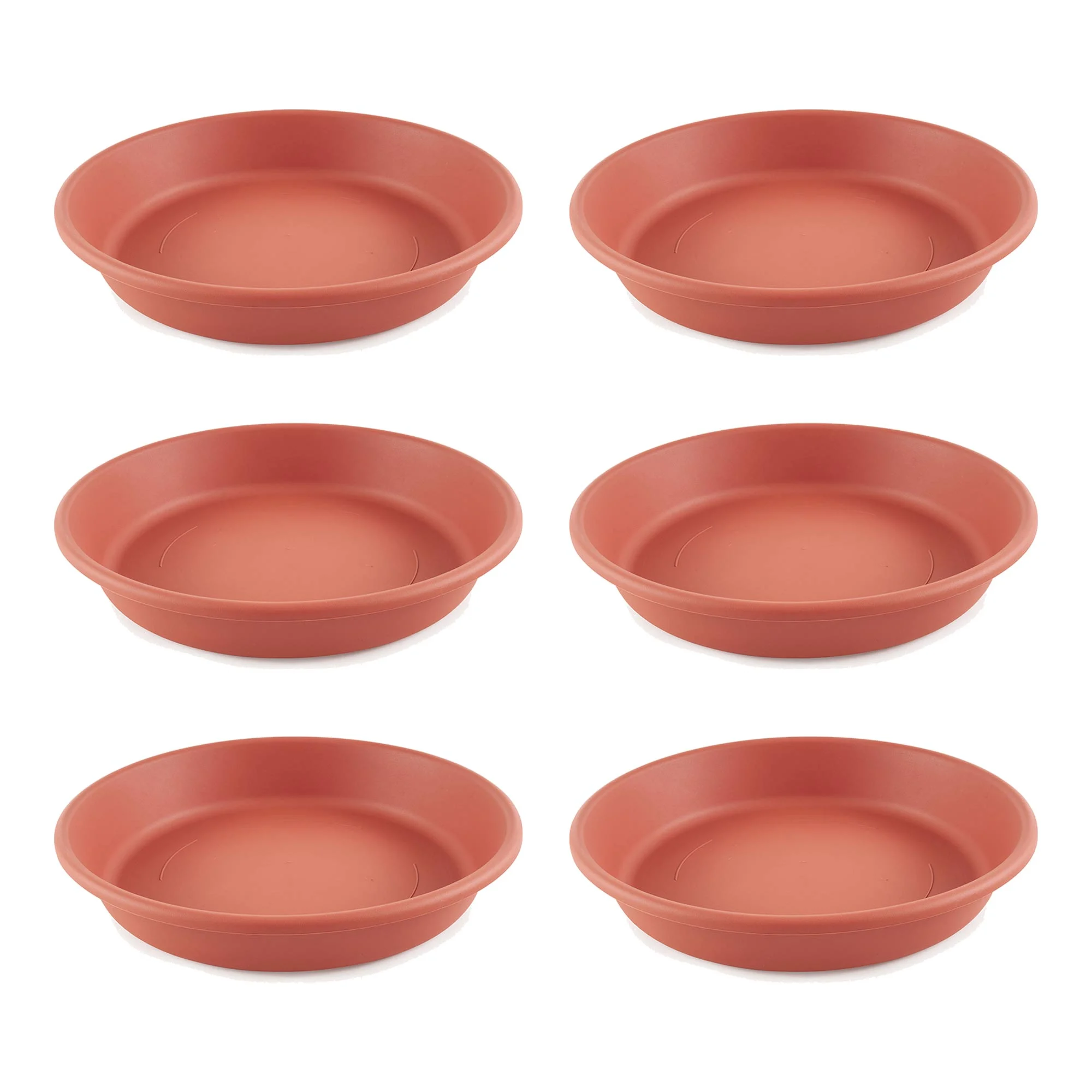 HC Companies Classic 17.63 Inch Tray Saucer for Planters, Terracotta (6 Pack)