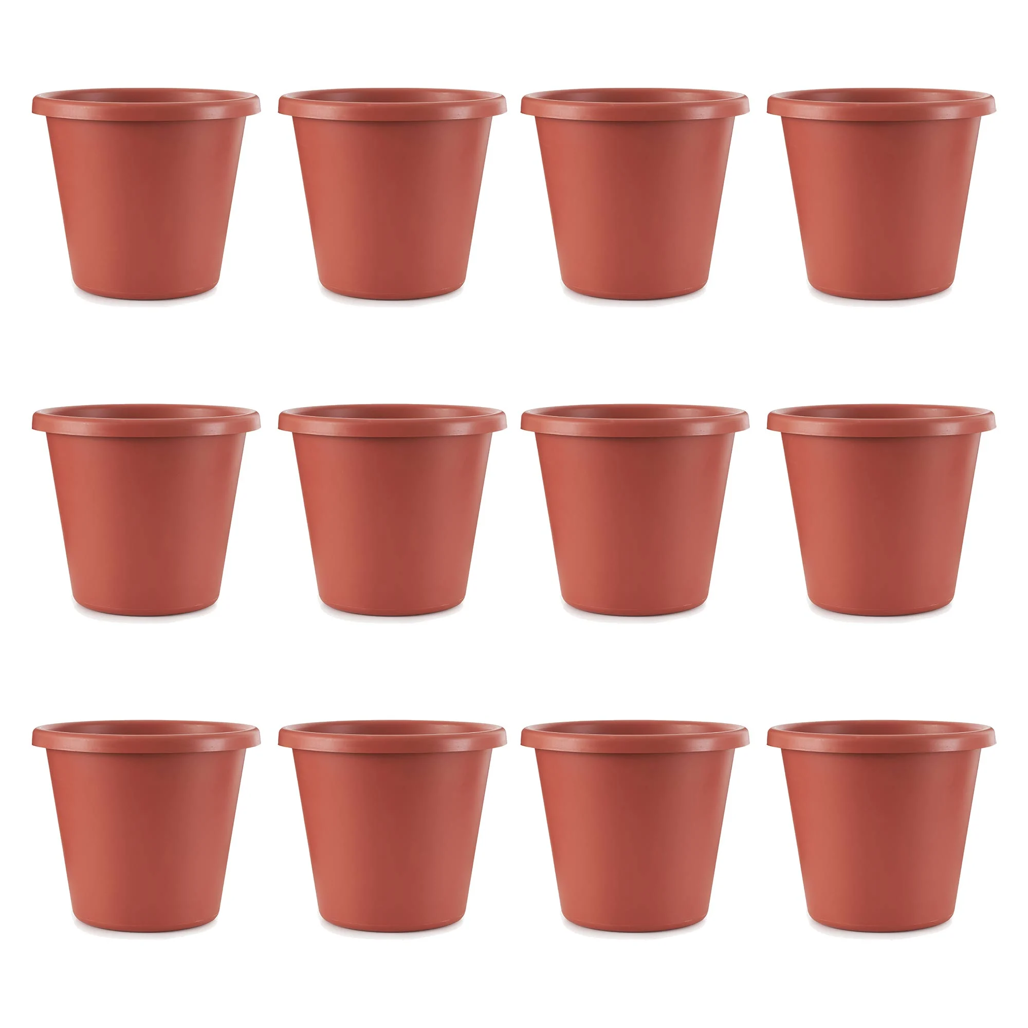 The HC Companies 20 In Plastic Classic Flower Pot Planter, Terra Cotta (12 Pack)