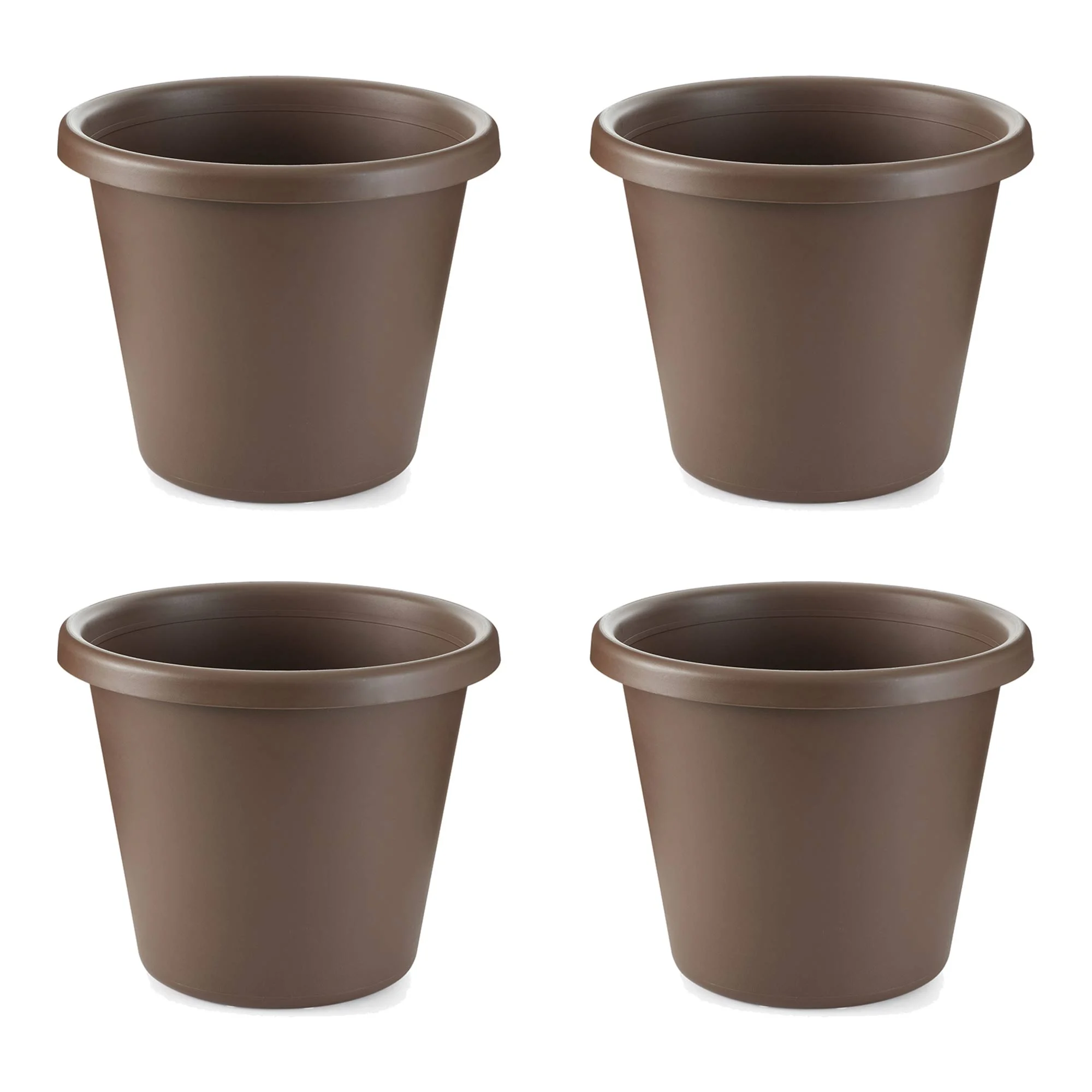 The HC Companies 12 Inch Indoor or Outdoor Classic Flower Pot Planter (4 Pack)