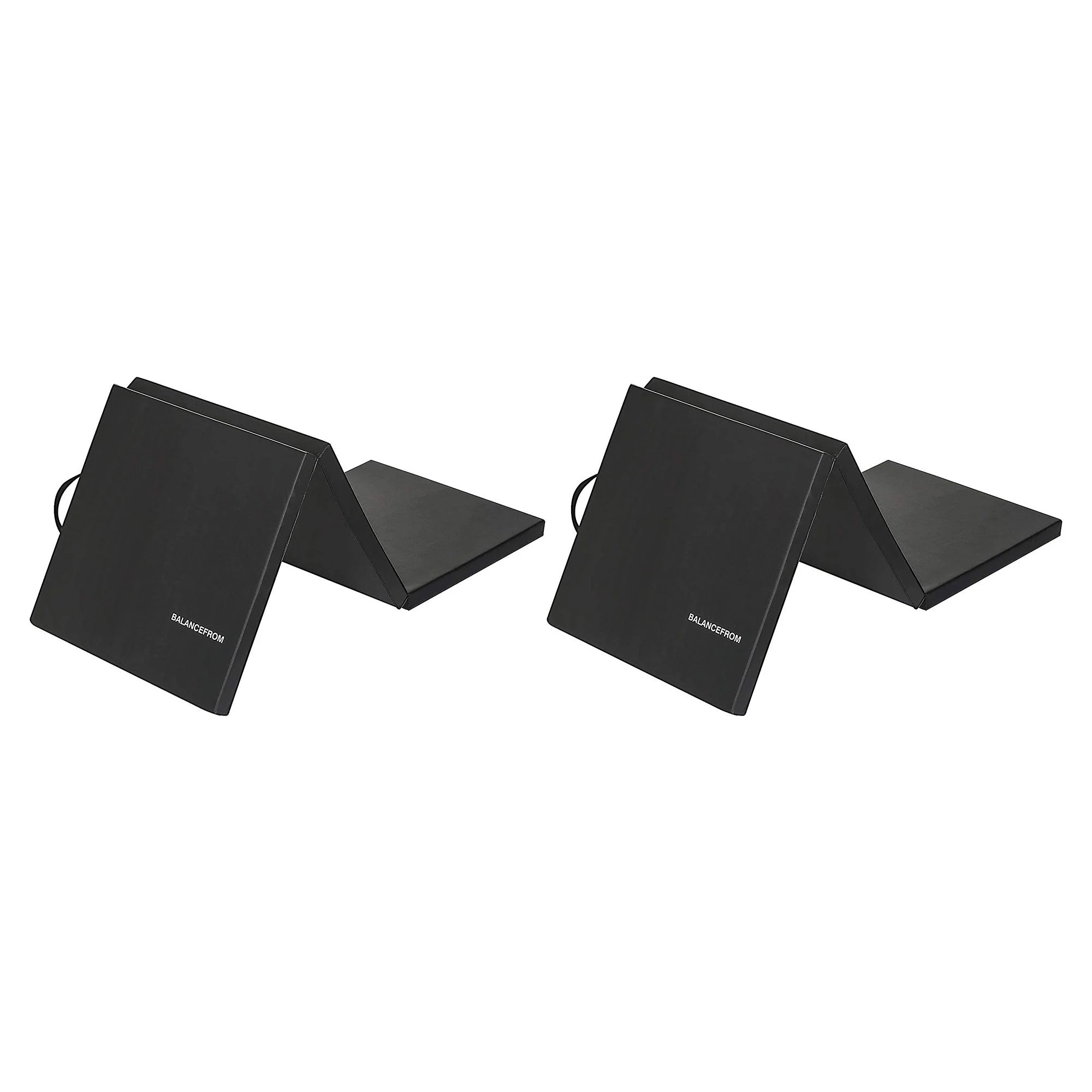 BalanceFrom Fitness GoGym 6x2ft Folding 3 Panel Exercise Mat, Black (2 Pack)