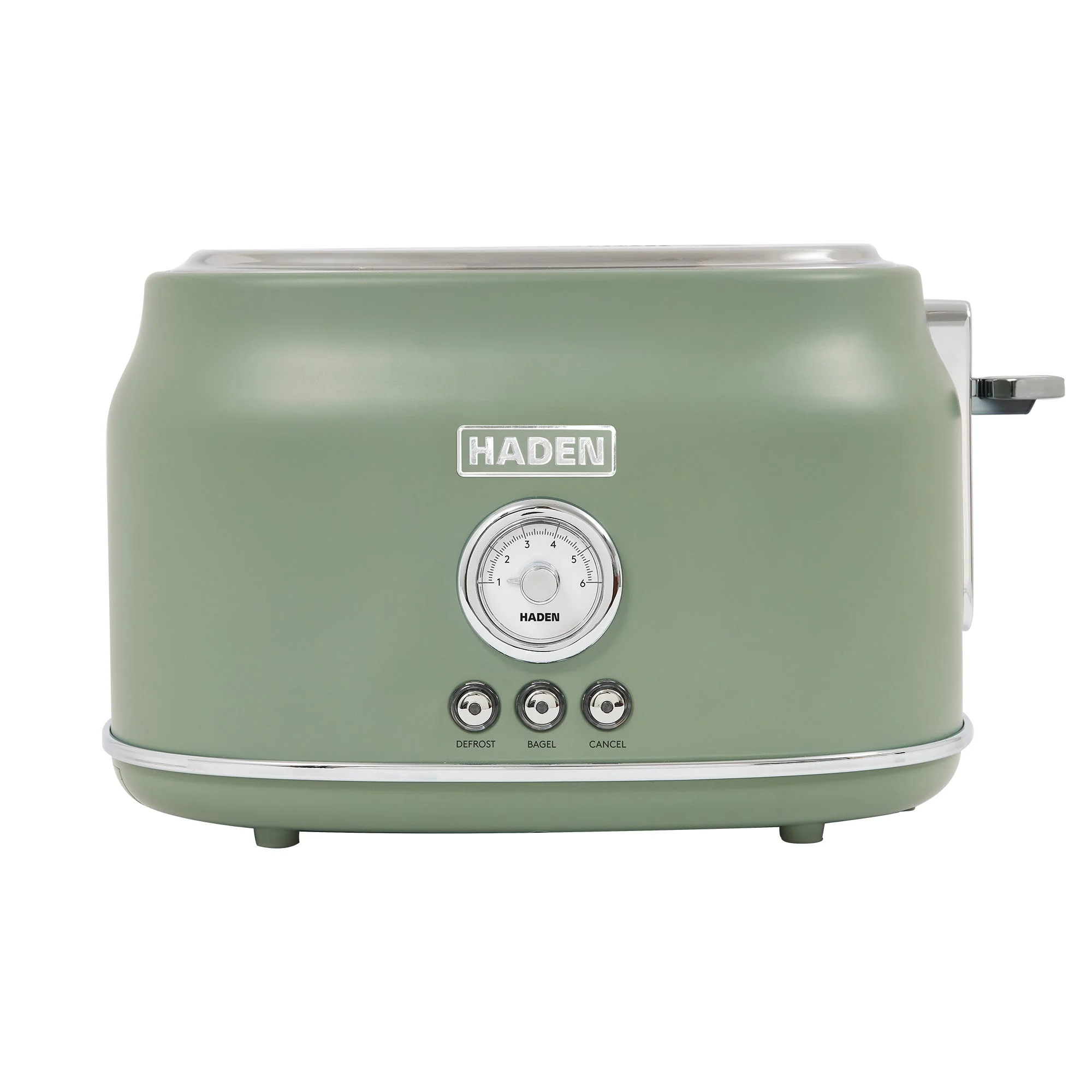 Haden Dorset 2 Slice Wide Slot Stainless Steel Toaster, Cedar Green & Chrome
