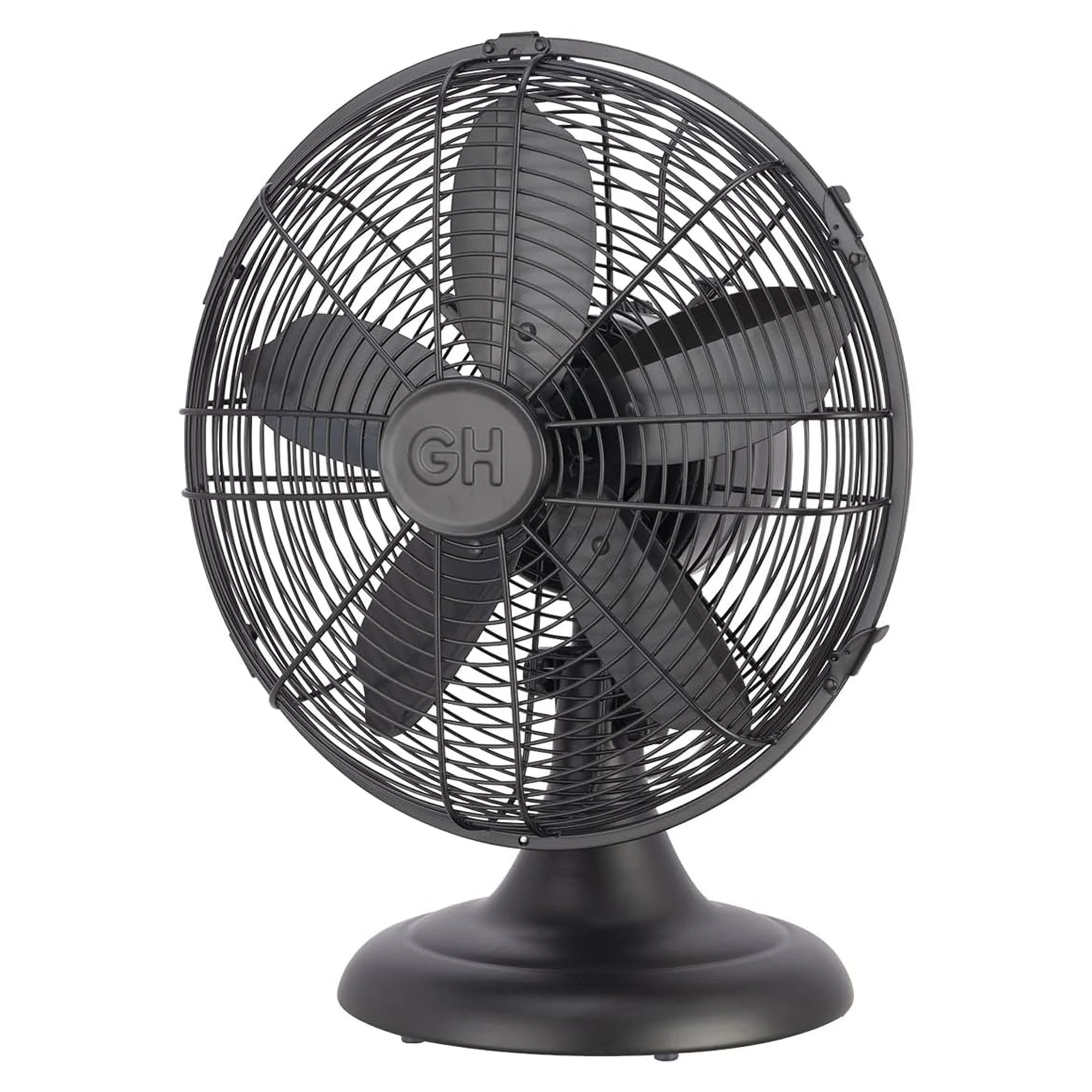 Good Housekeeping All-Metal Oscillating Retro Desk Fan, 12 Inch, Breezewave