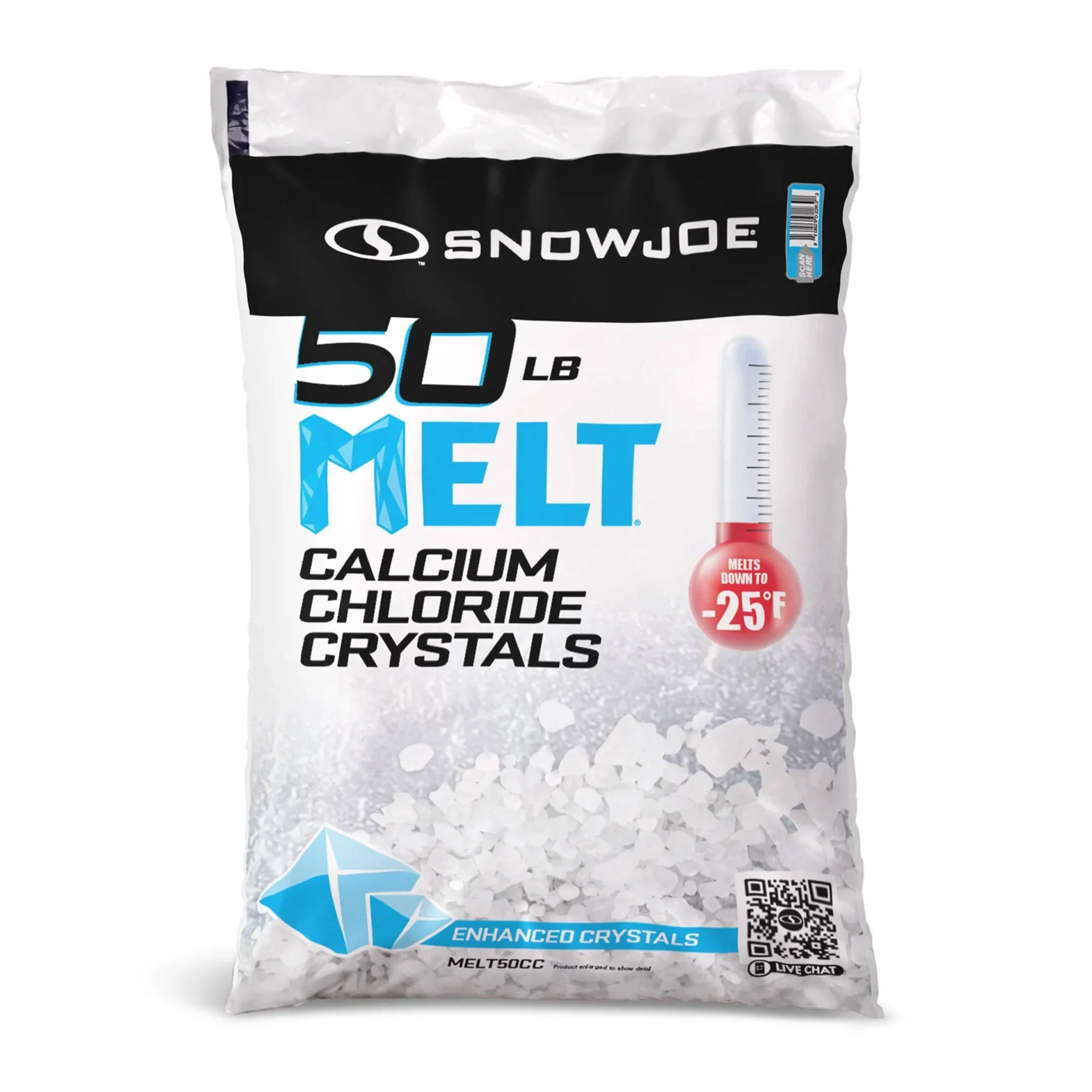 Snow Joe 2 Pack Melt 2 Go Crystal Snow & Ice Melt for Sidewalk, 50Lb Bag, White