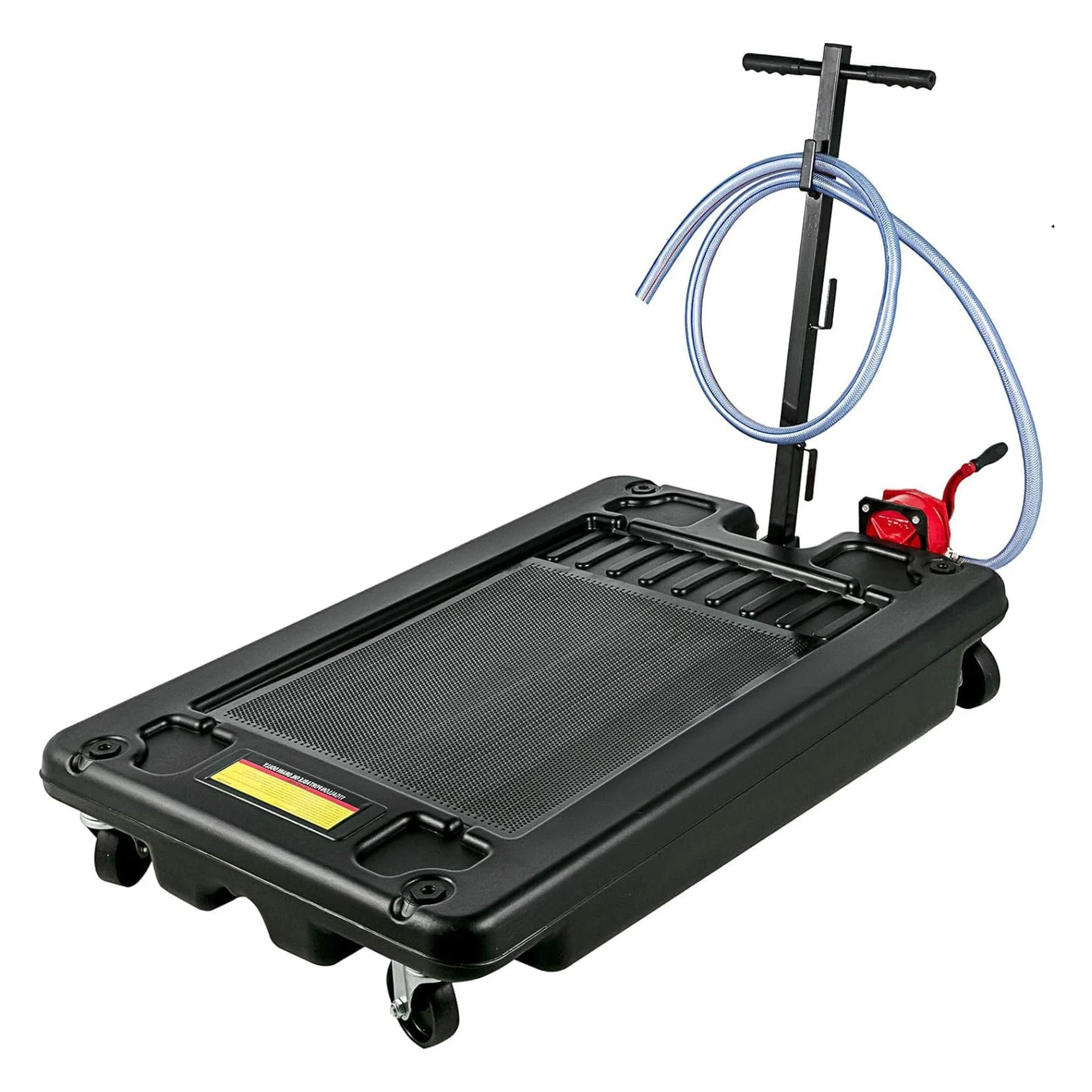 VEVOR Low Profile Oil Drain Pan w/ Pump, 64L Electric Oil Change Cart w/8' Hose