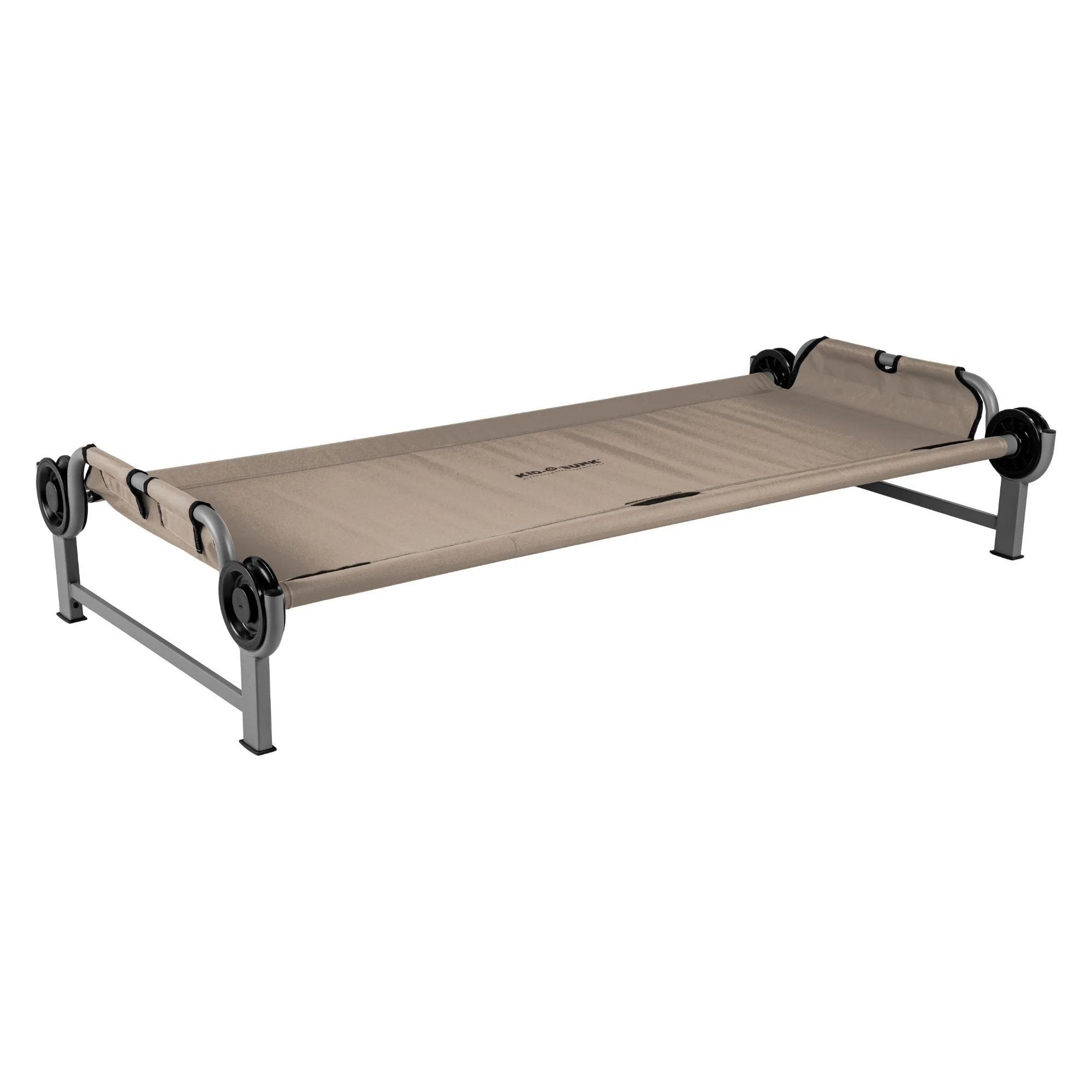Disc-O-Bed Youth Single Cot Kid-O-Bed, Portable Bunk with Travel Carry Bag, Tan