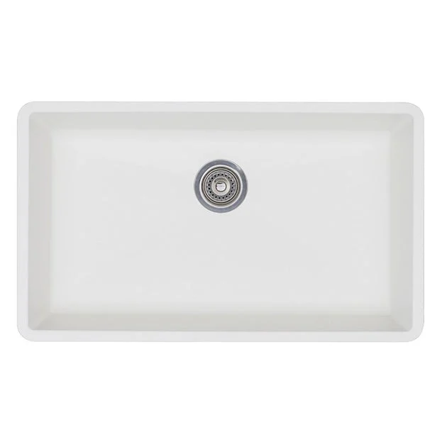 Precis 32" Super Single-Bowl Silgranit Undermount Kitchen Sink - White
