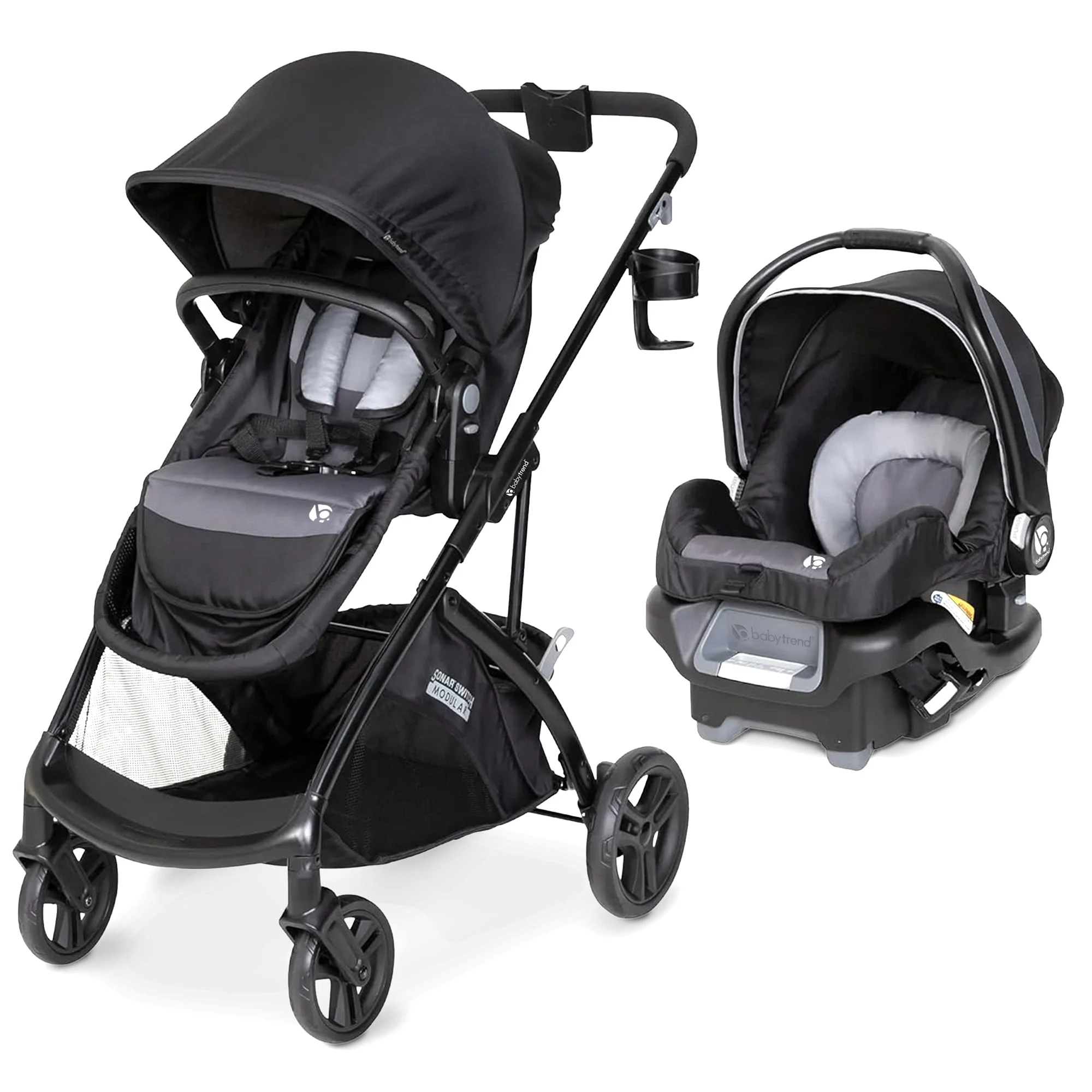 Baby Trend Modular Stroller Sonar Switch with Ally Infant Car Seat, Desert Grey