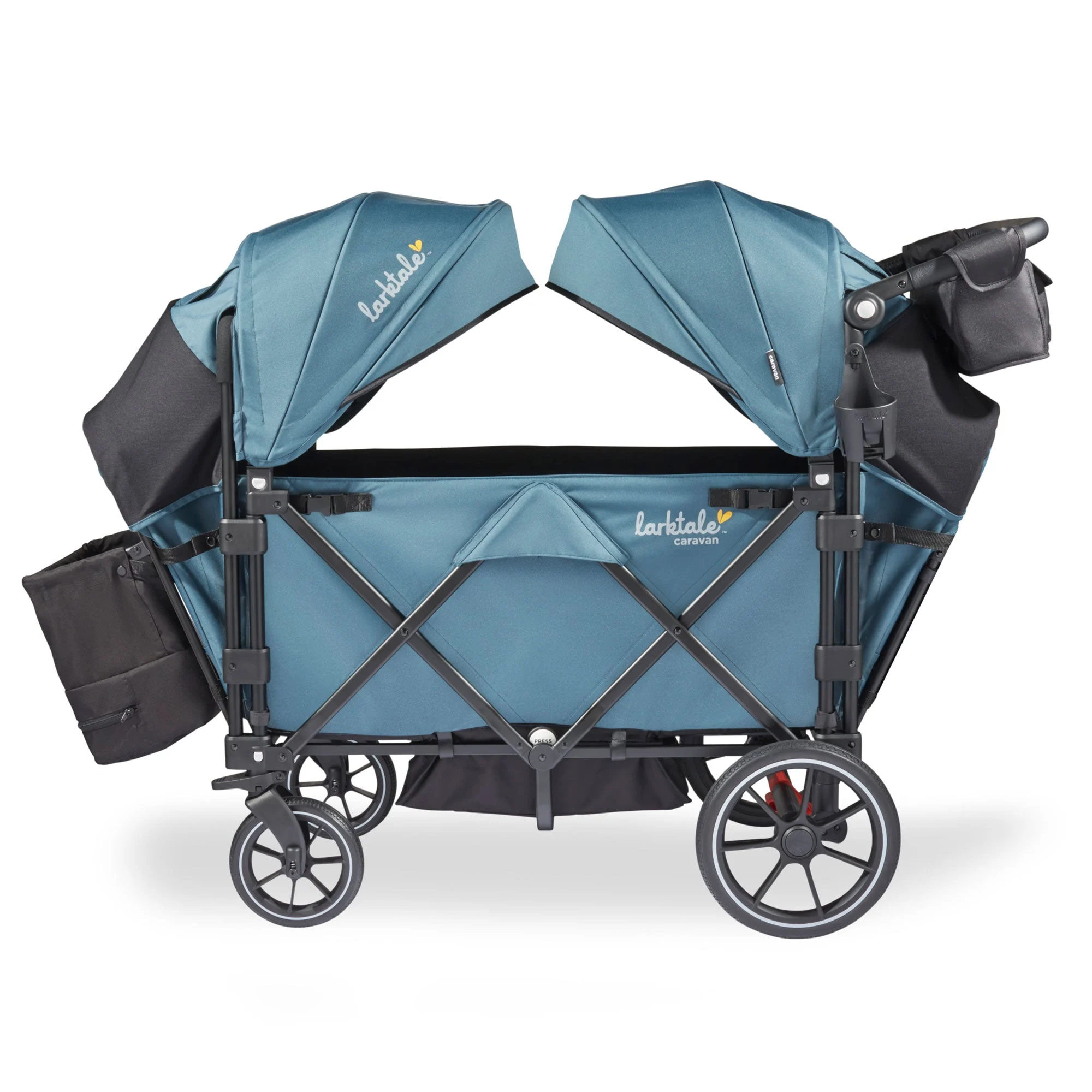 Larktale Caravan V3 Stroller, 2-Seater Kids Wagon, 207 lb Capacity, Seaford Blue