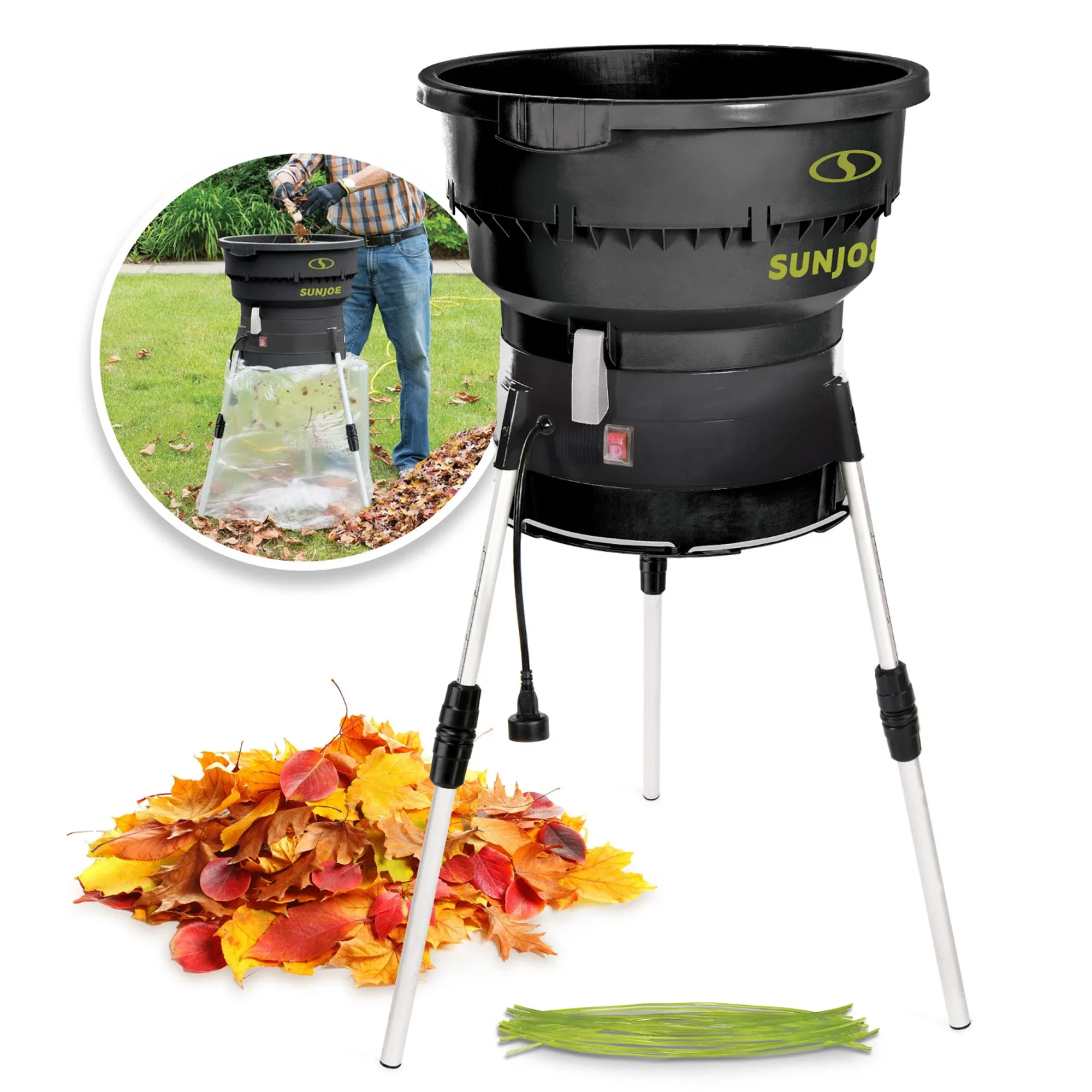 Sun Joe Electric Leaf Mulcher/Shredder 13 Amp w/ Adjustable Control Dial, SDJ616