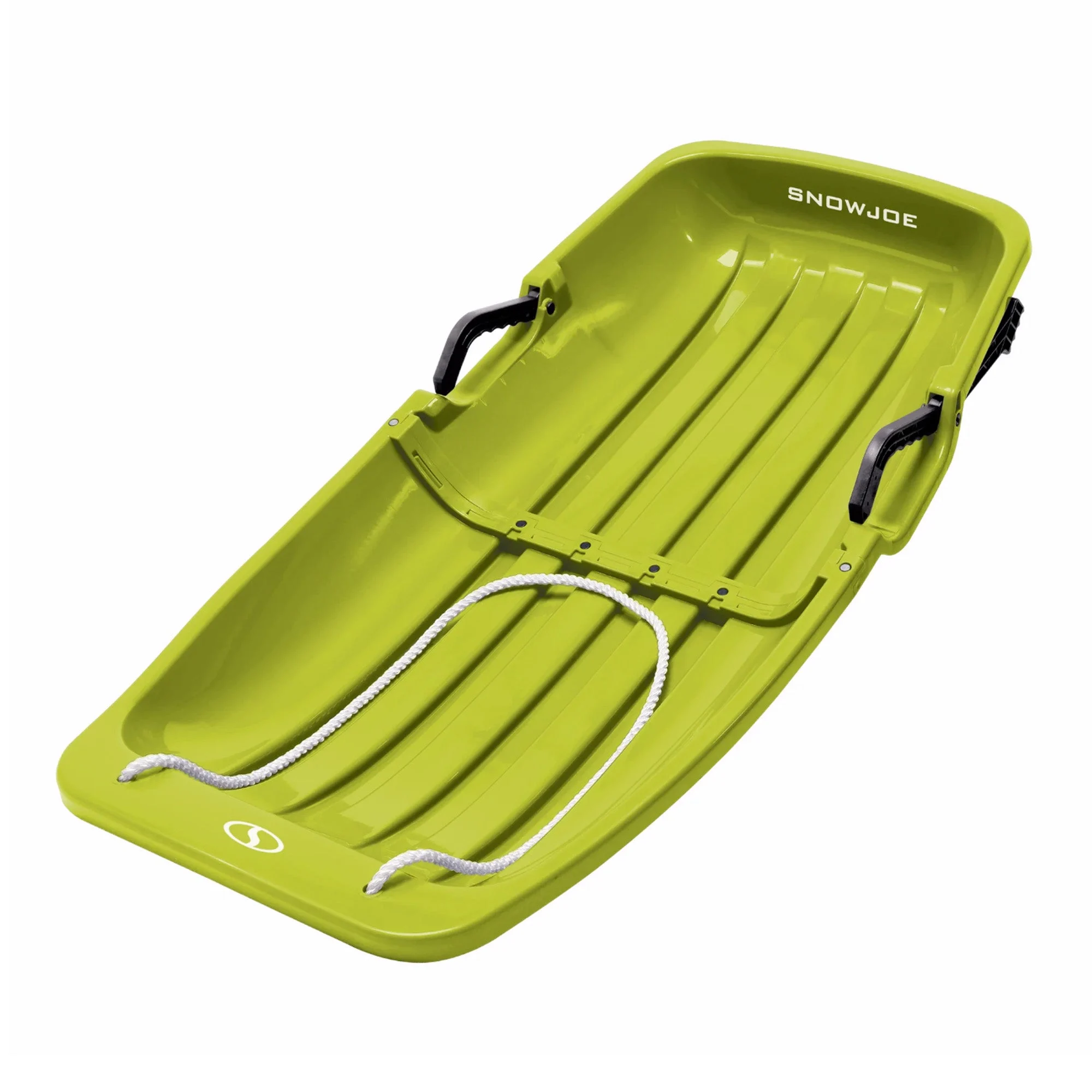 Snow Joe Plastic Snow Sled, 34” Sledding Toboggan Board w/ Handles, SJ-SLD34-GRN