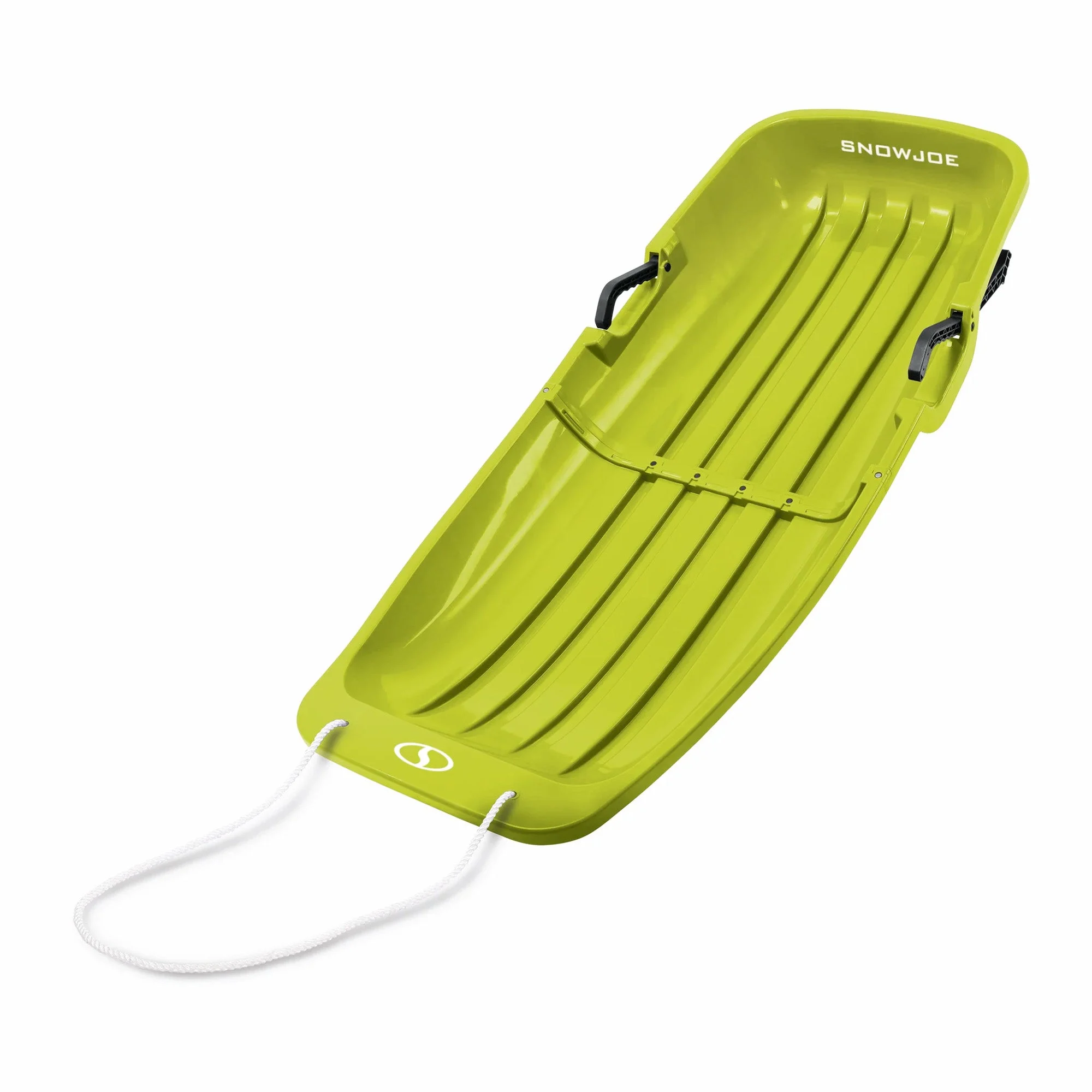 Snow Joe Plastic Snow Sled, 48” Sledding Toboggan Board w/ Handles, SJ-SLD48-GRN