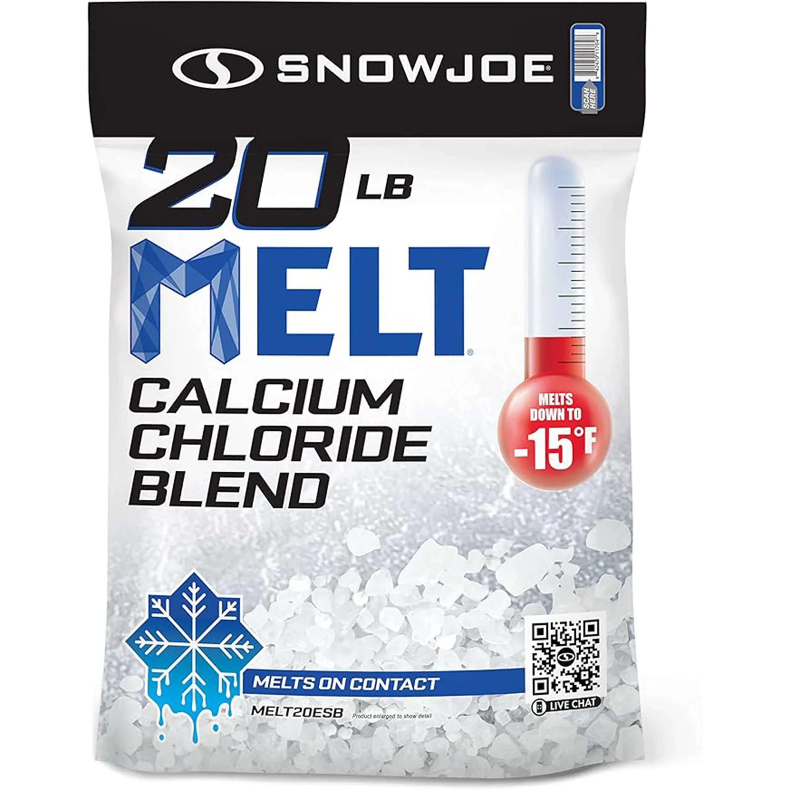Snow Joe Calcium Chloride Ice Melt Blend Snow Removal, 20 Lbs, Blue