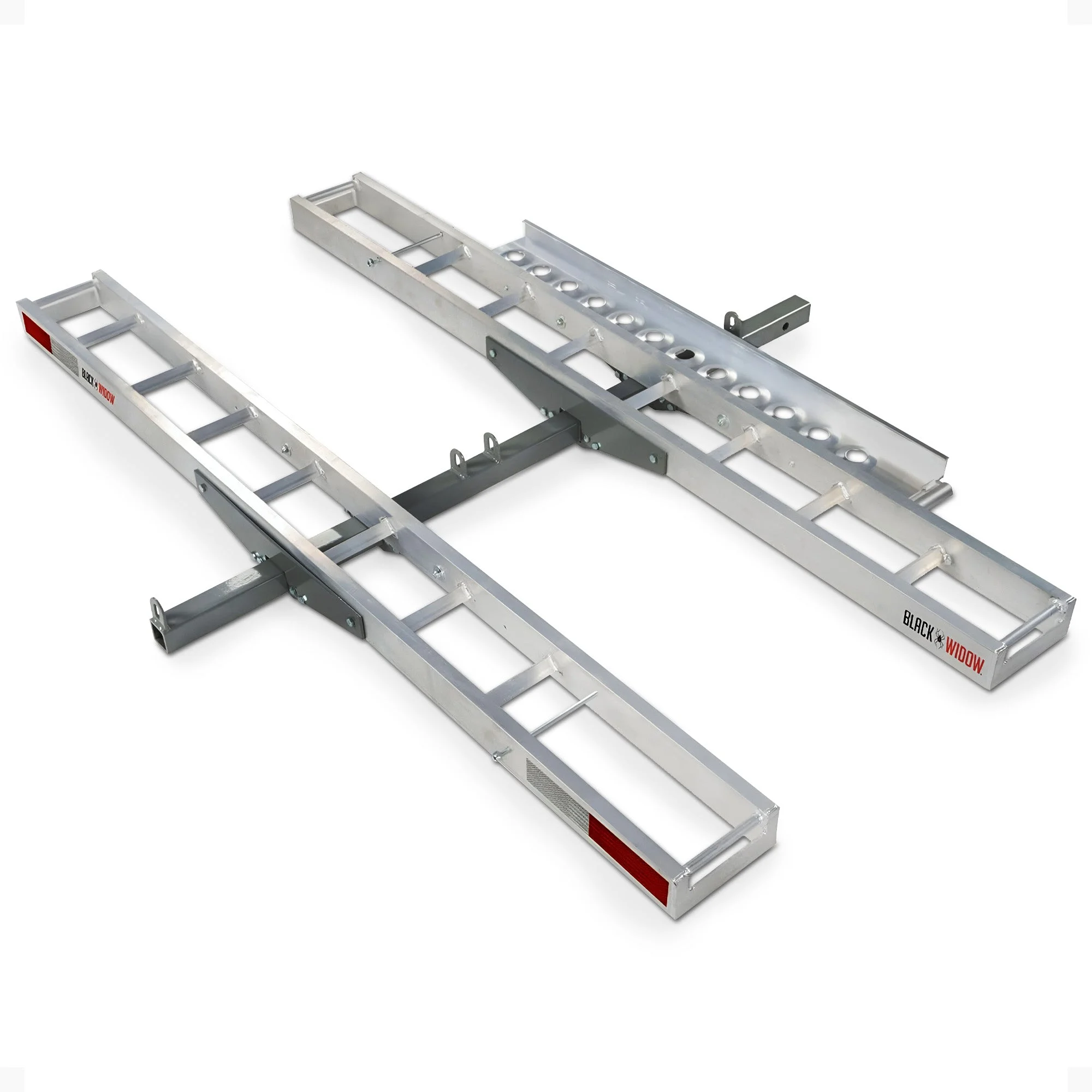 Black Widow Double Motorcycle Carrier with Ramp for 2" Hitch, 600 Pound Capacity