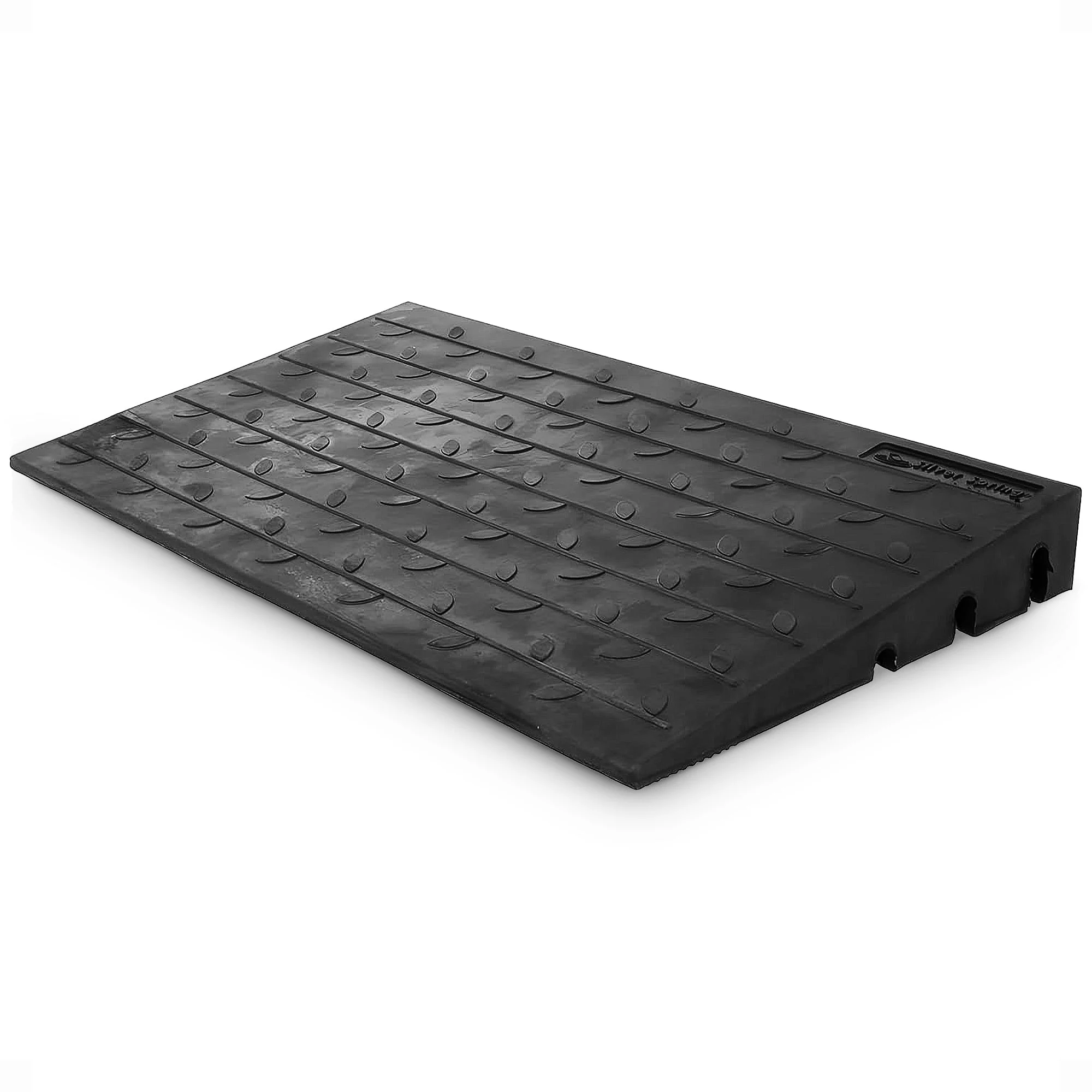 Silver Spring 4" Maximum Riser, Solid Rubber 3 Channel Threshold Ramp, Black