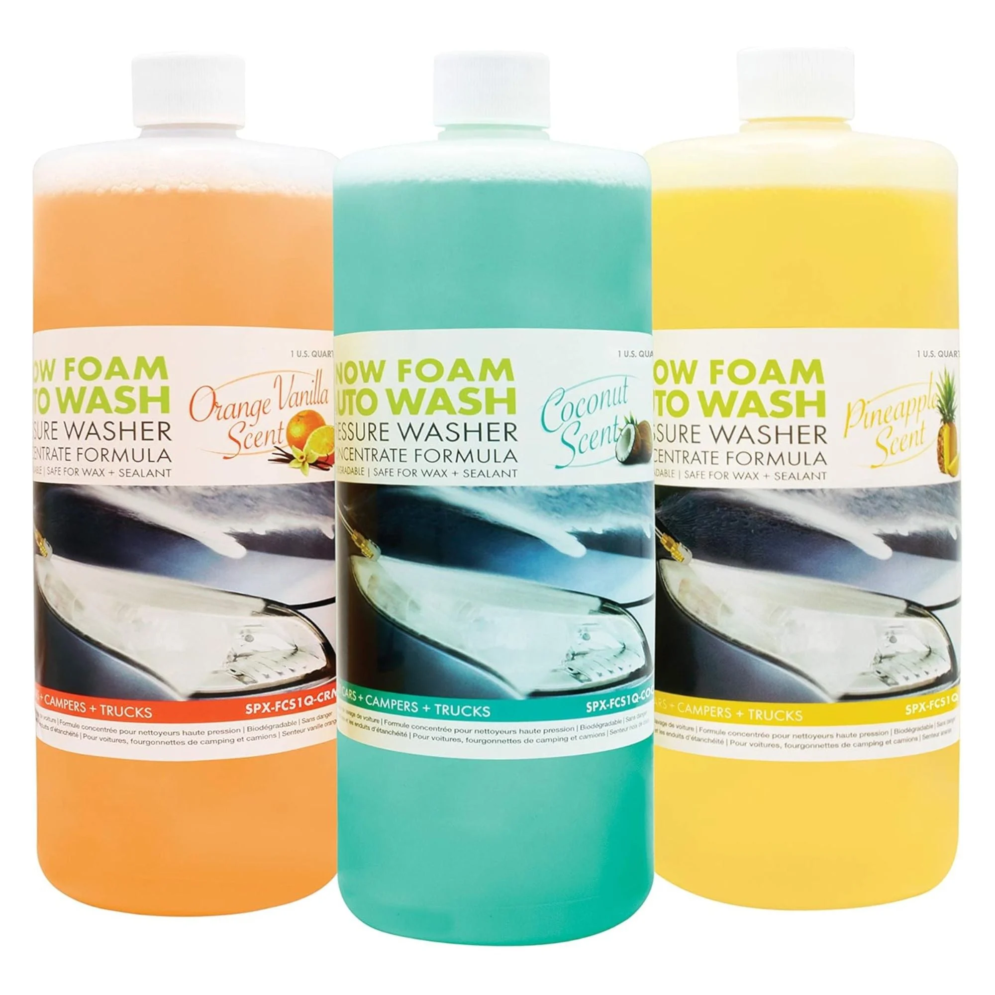 Sun Joe 3 Pack Premium Snow Foam Auto Washing Soap, Concentrated Detergent, AW3Q