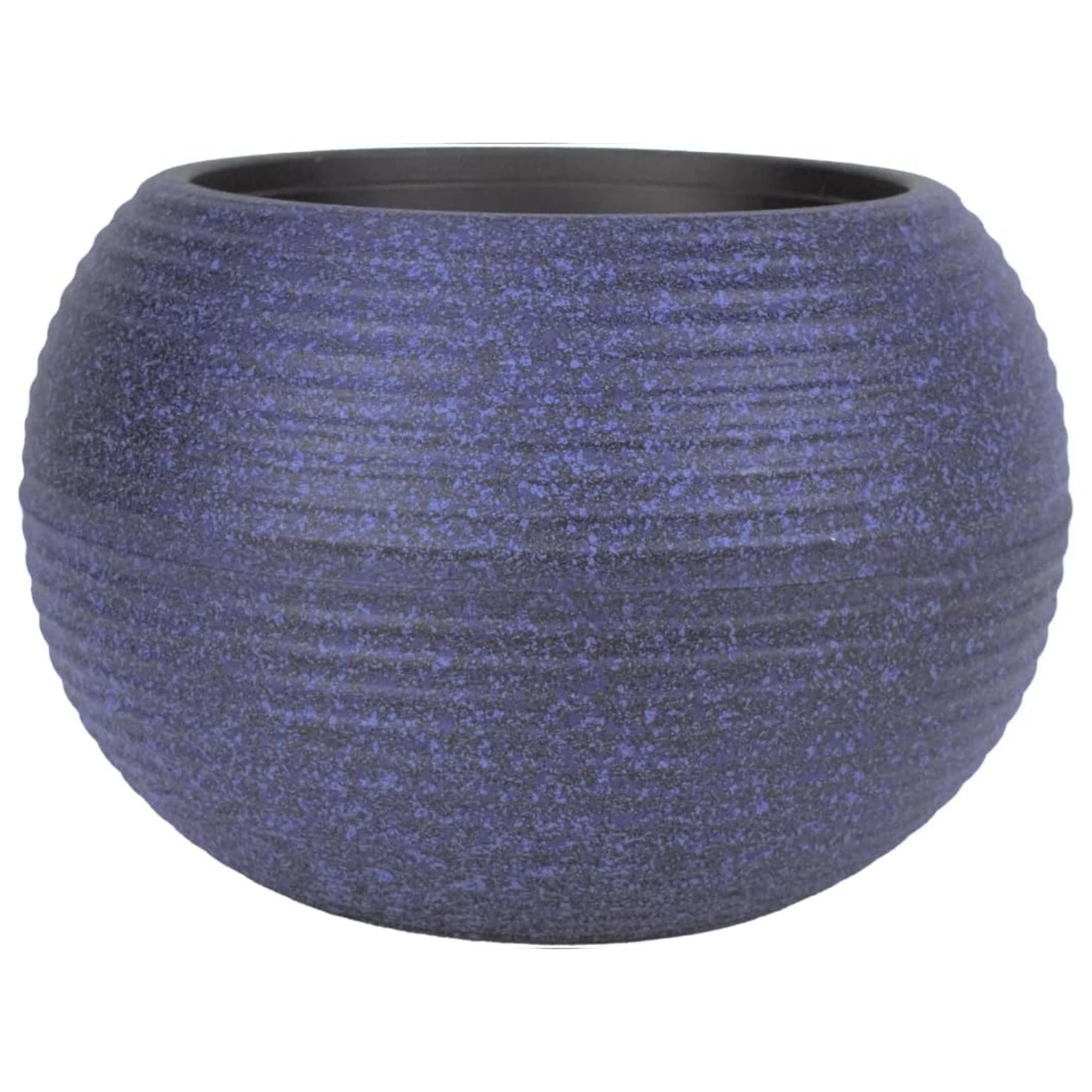 The HC Companies 12 Inch Atlas Sphere Planter, Round Plastic Plant Pot, Blue