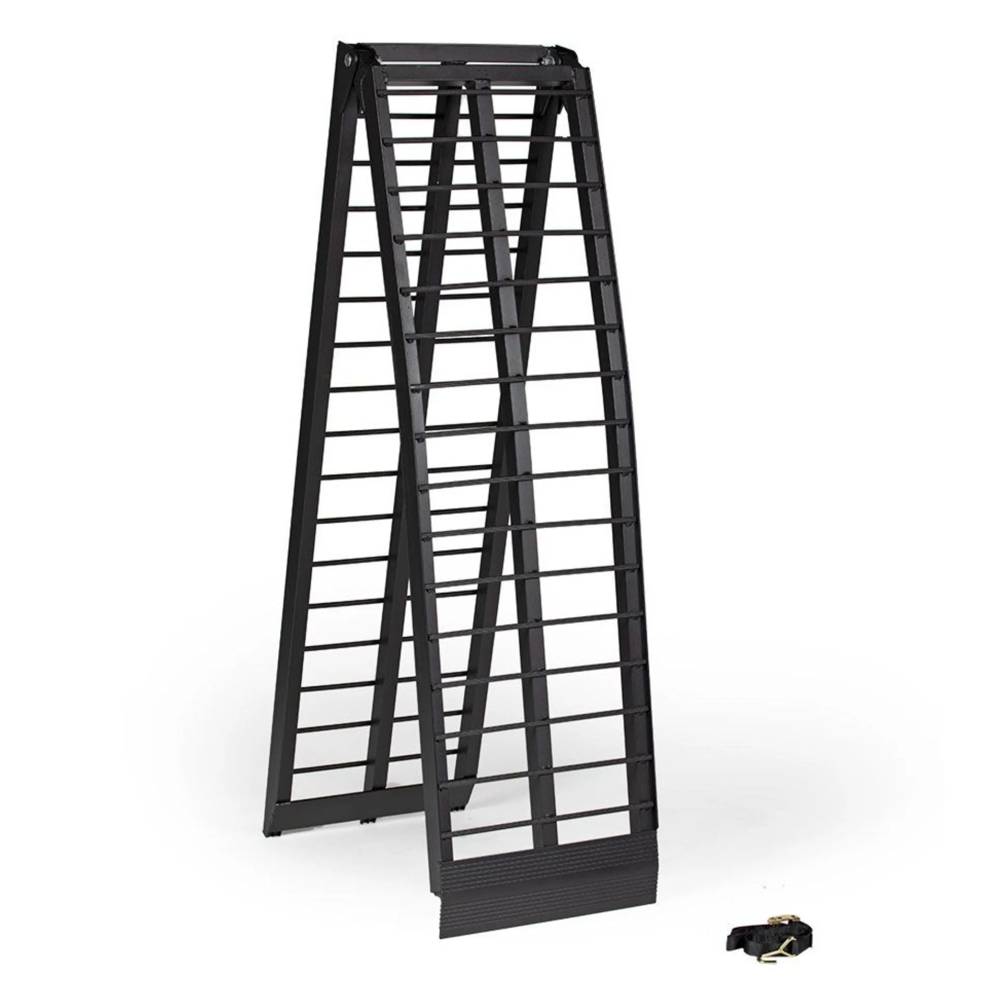 Titan Ramps 10 Foot Folding ATV Loading Ramp Arched Aluminum Design, Black