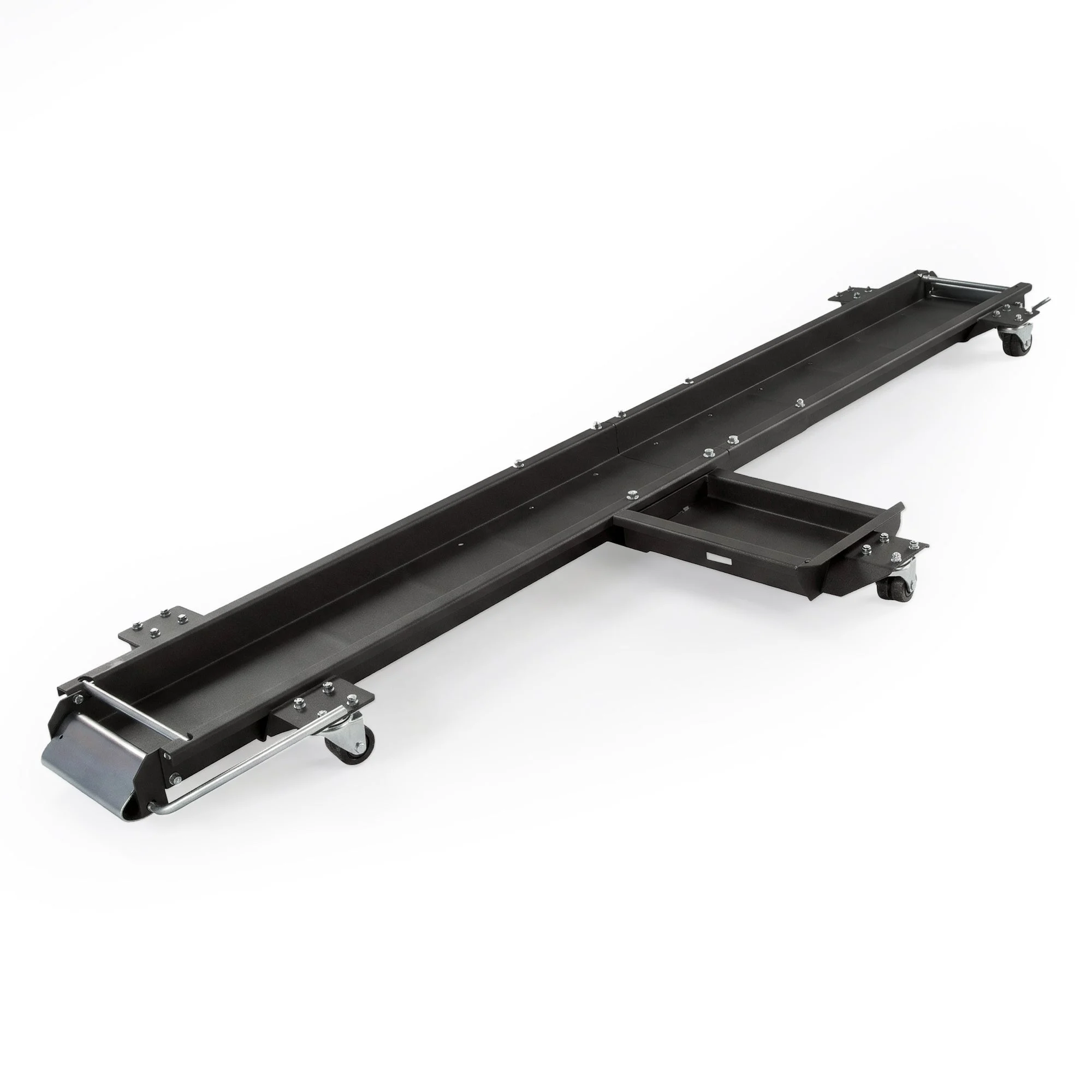 Black Widow Motorcycle Dolly with Front and Rear Gates for Loading and Unloading