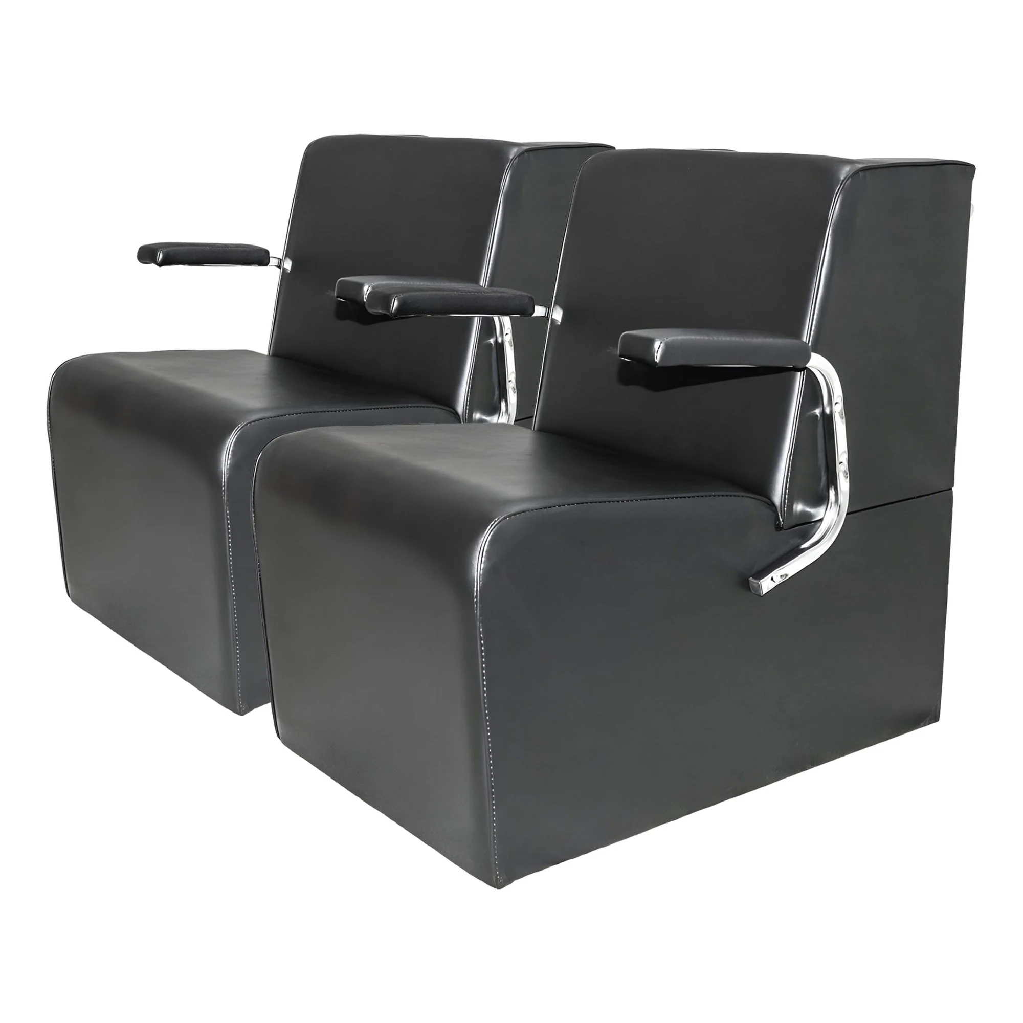 PureSana 2 Pack Chromium Anastasia Vinyl Professional Platform Hair Dryer Chair