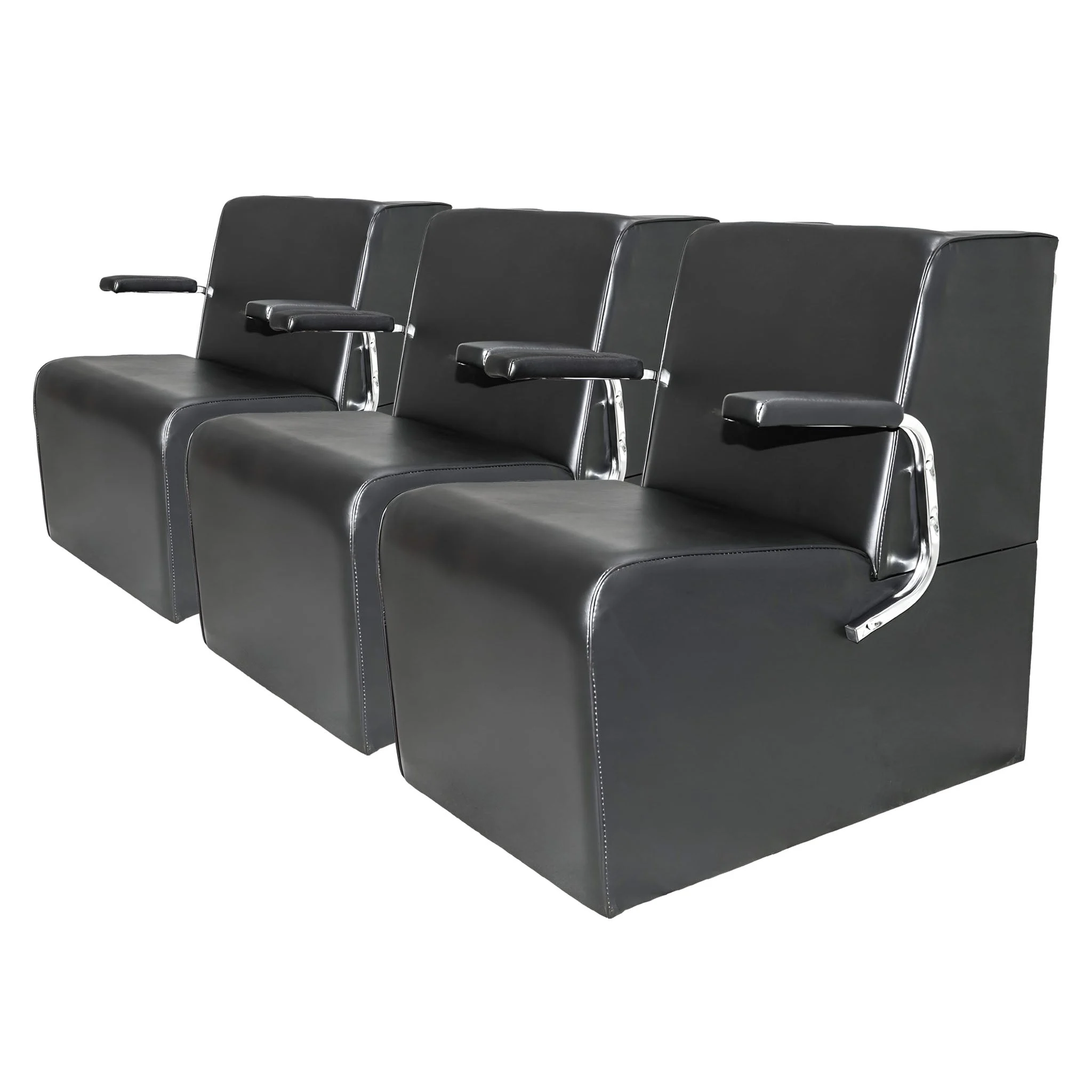 PureSana 3 Pack Chromium Anastasia Vinyl Professional Platform Hair Dryer Chair
