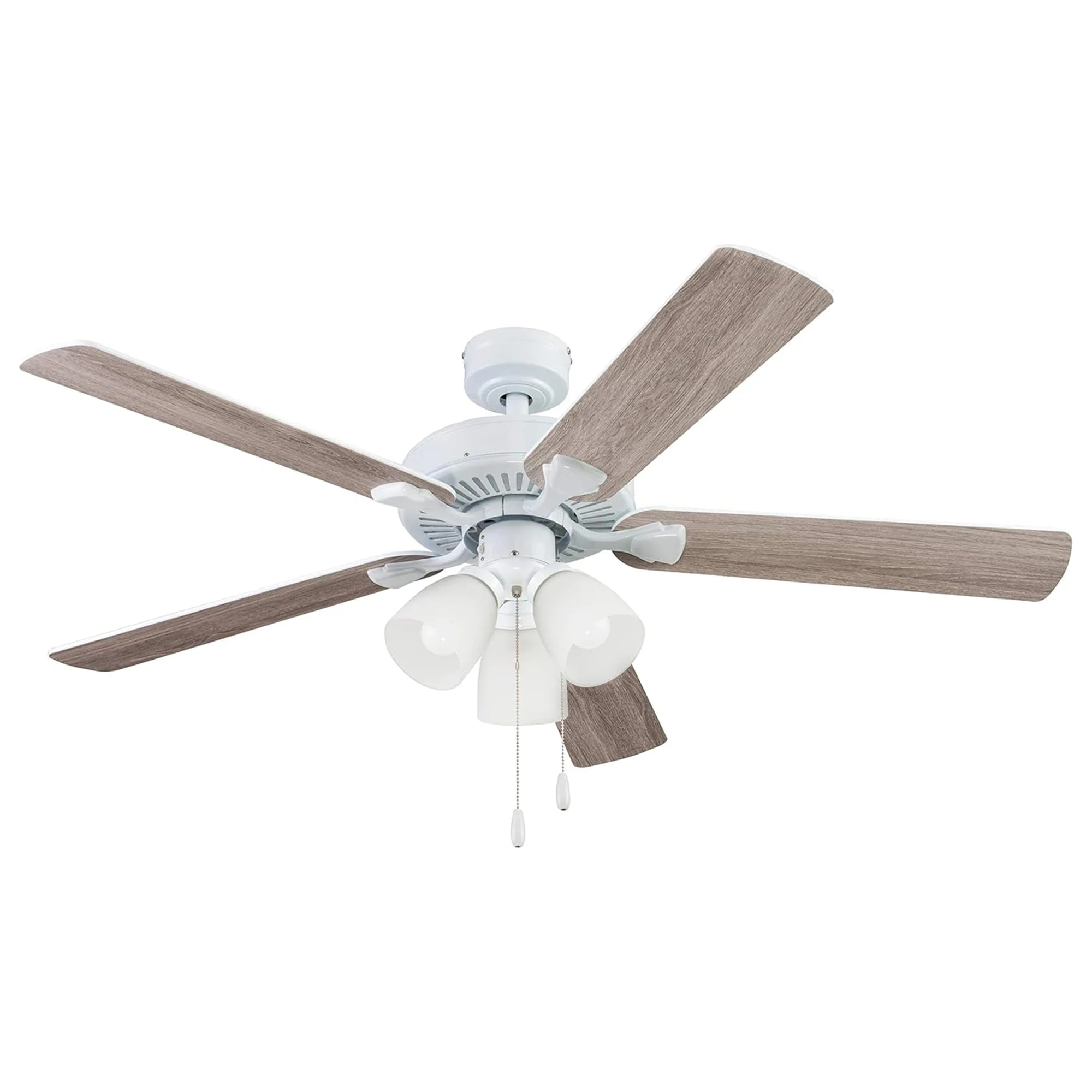 Portage Bay 52" Stannor Ceiling Fan Indoor Light Kit with 3 Bulbs, 51435, White