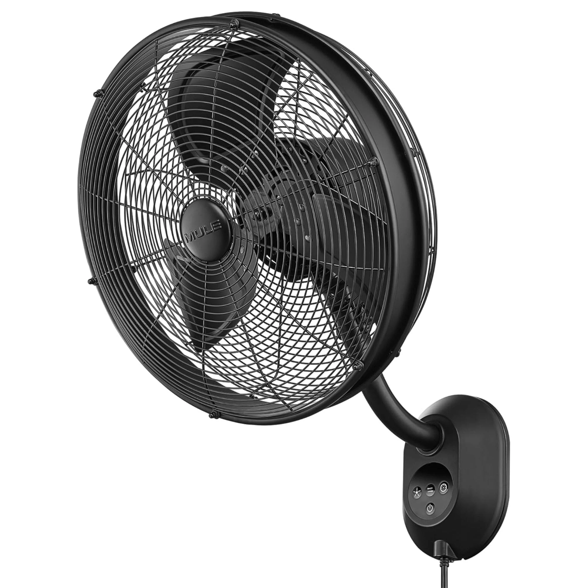 Mule Outdoor Oscillating 18" Fan with Remote, Sturdy Wall Mount, 3-Speed, 52022