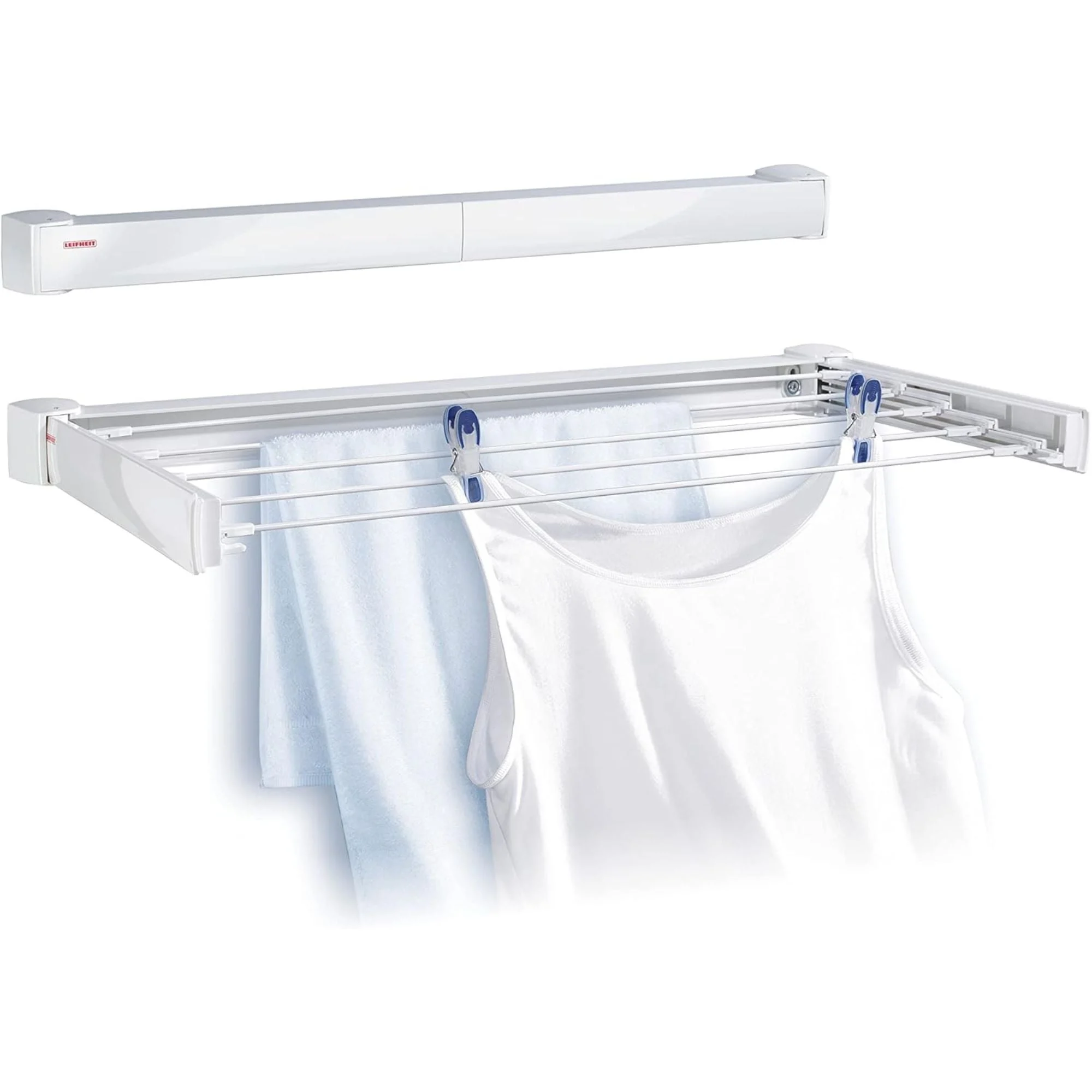 Leifheit Telegant 30 Protect Wall Dryer, Folding Laundry Drying Rack w/ 3m Space