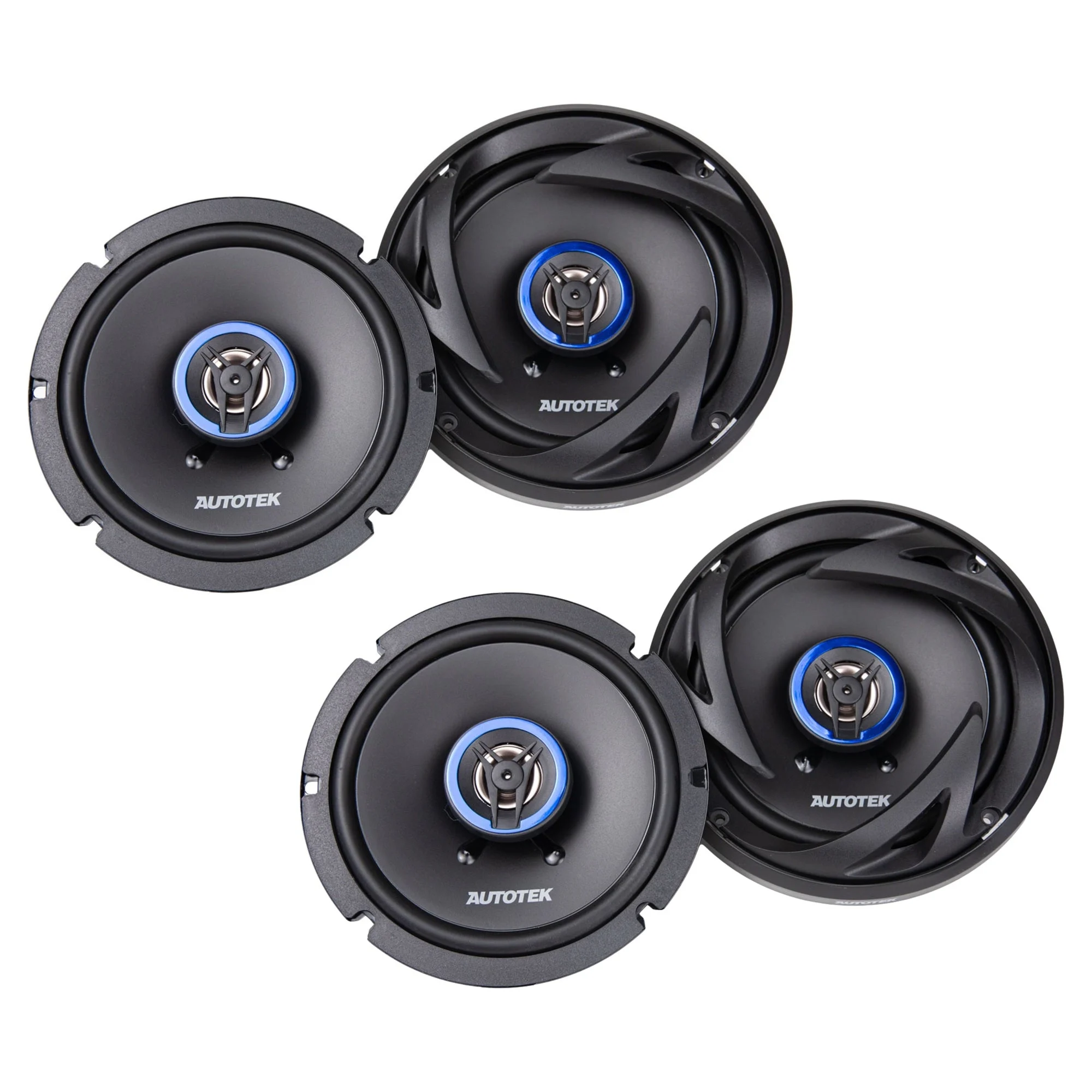 Autotek Street Machine 6.5 Inch 2-Way Shallow Car Audio Coaxial Speakers, 2 Pack