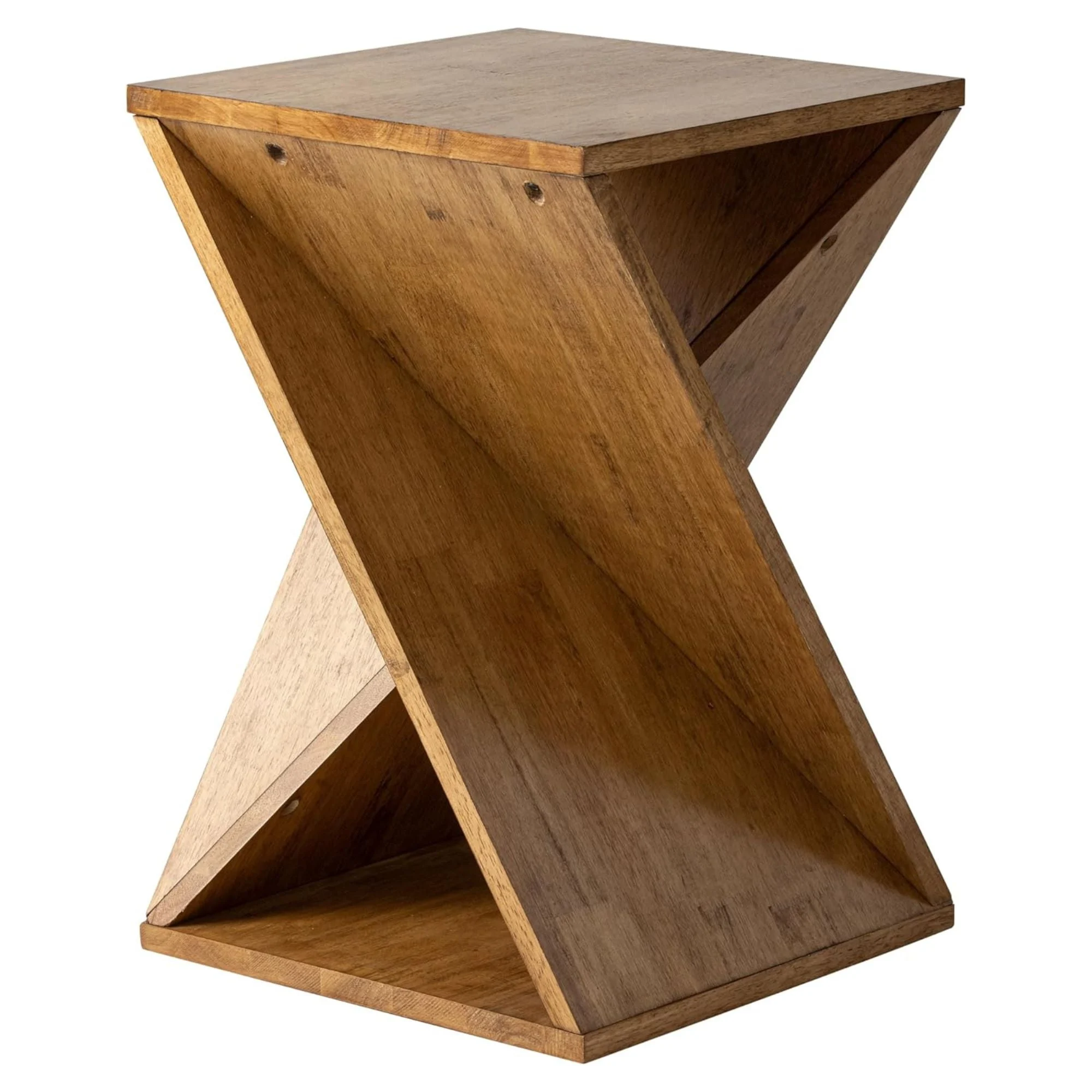 COZAYH Farmhouse End Table, Square Solid Pedestal Design, for Living Room, Brown