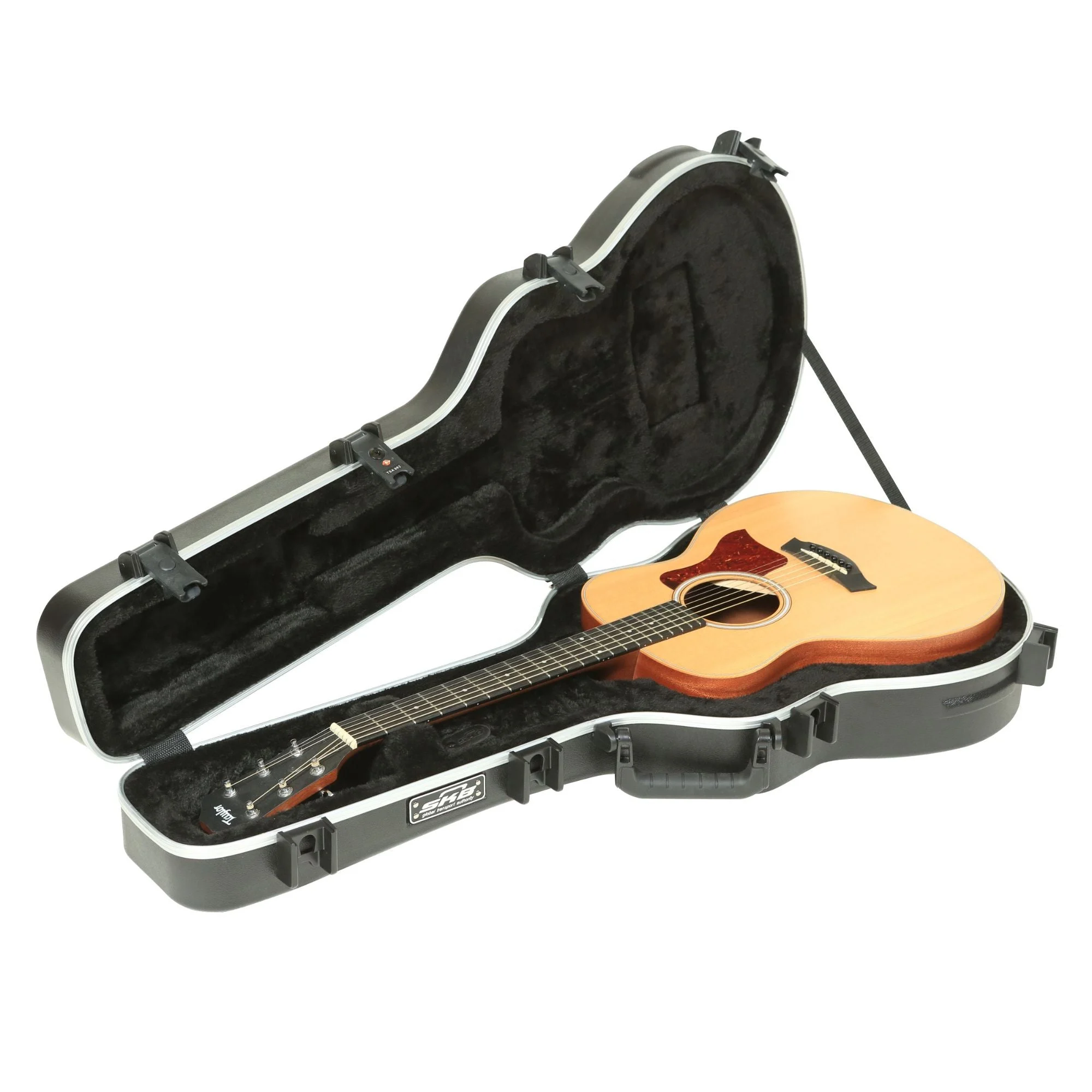 SKB Taylor GS Mini Acoustic Guitar Hard Case, Locks, Handle, Protection, Black