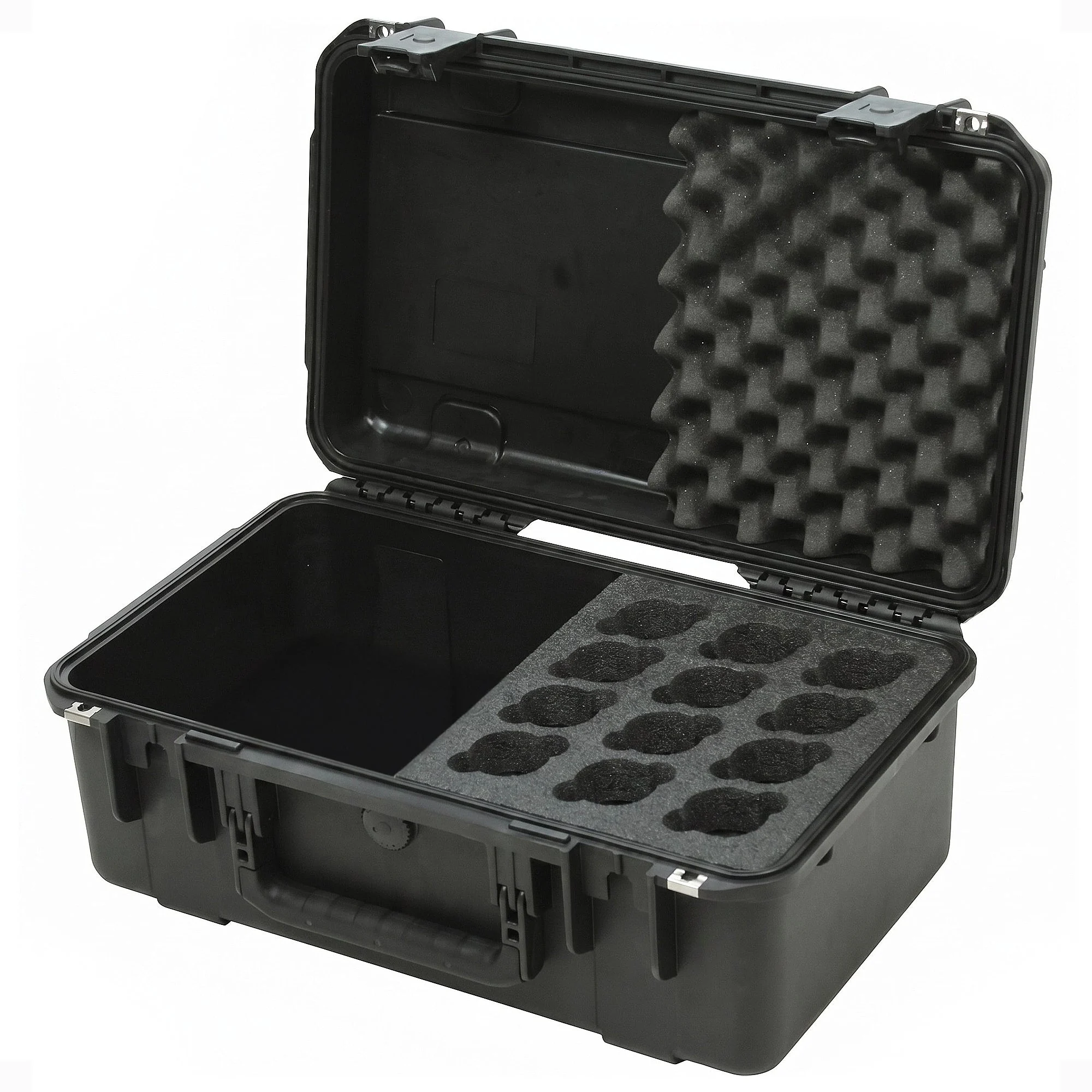 SKB iSeries Microphone Hard Case with 12-Slot Foam Interior and Cable Storage