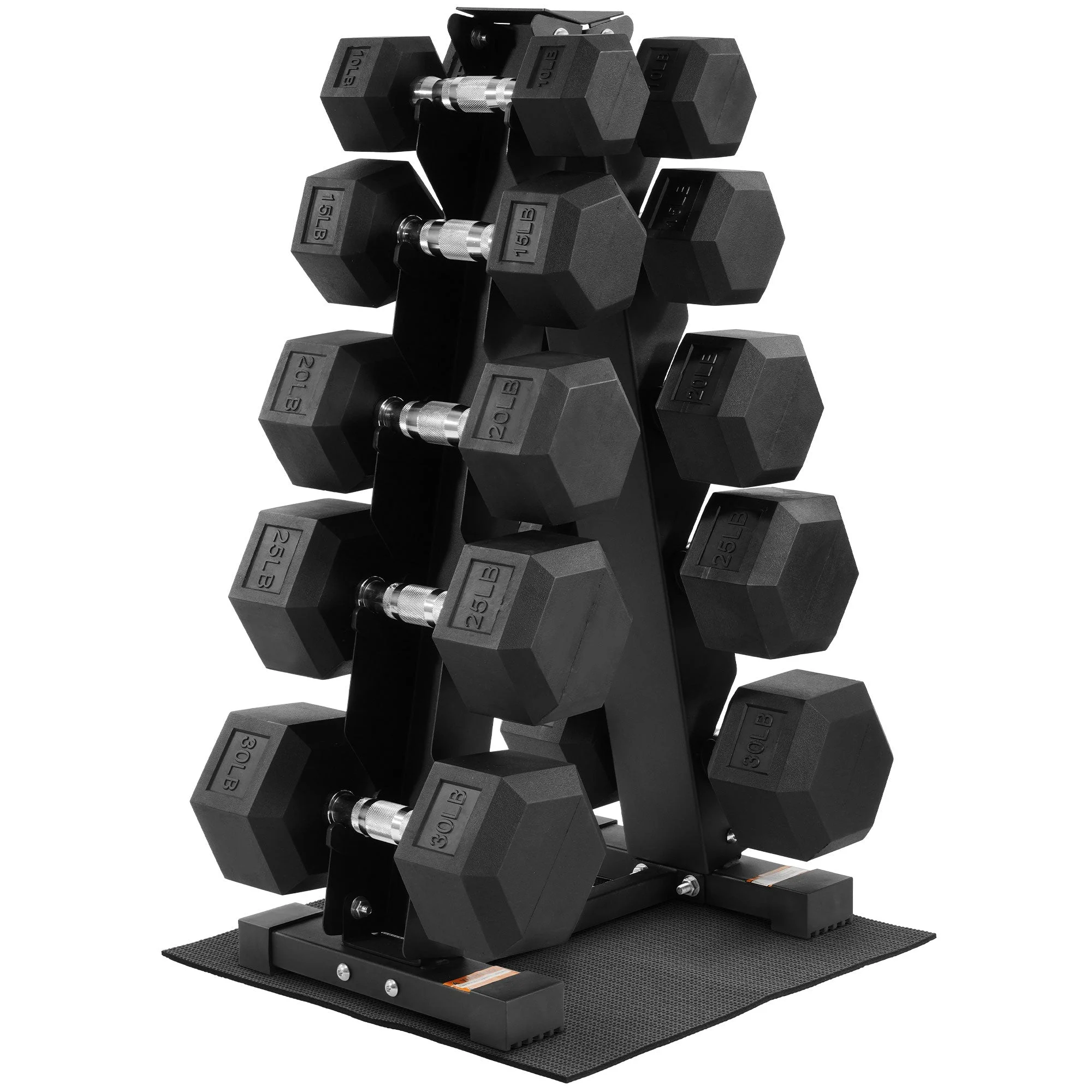 BalanceFrom Dumbbell Weight Set with Storage Rack with Pair of 10, 15, 20, 25, 30 lbs