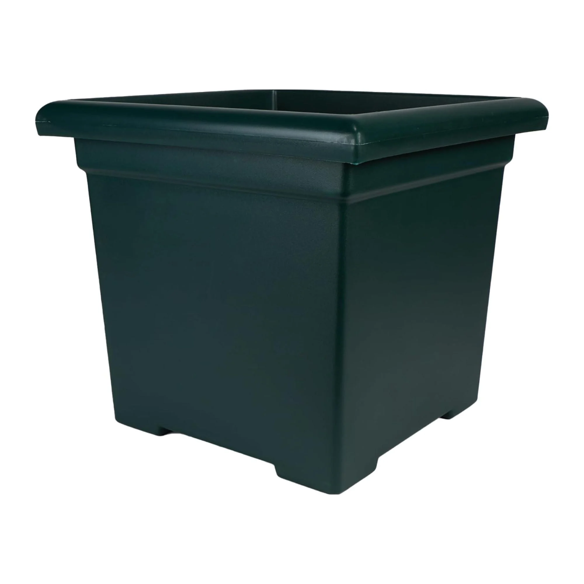 The HC Companies Accent Square Plastic Plant Pot with Drainage, 15.5", Evergreen