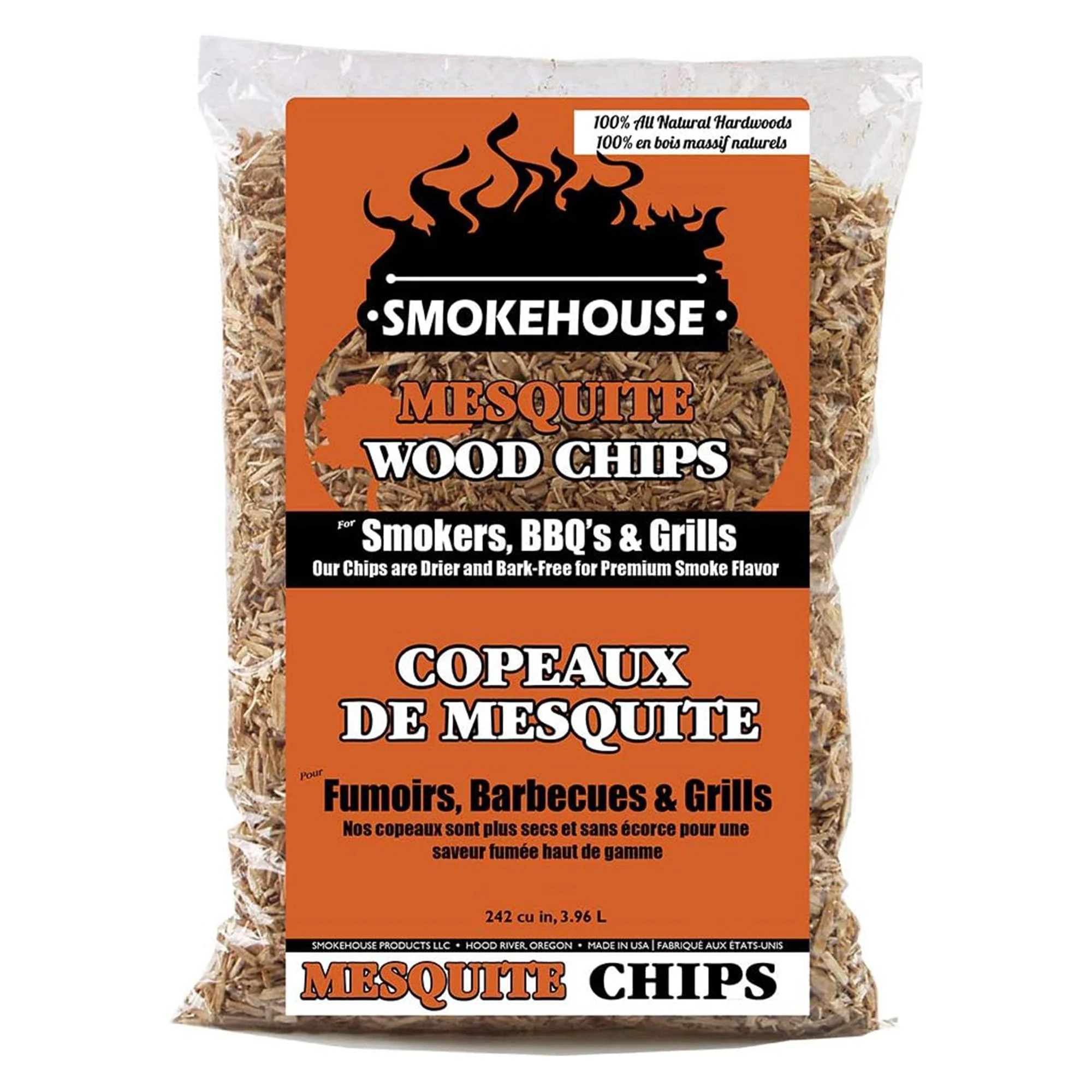 Smokehouse Mesquite Fine Wood Chips, All Natural Premium Smoke Flavor, 2lbs