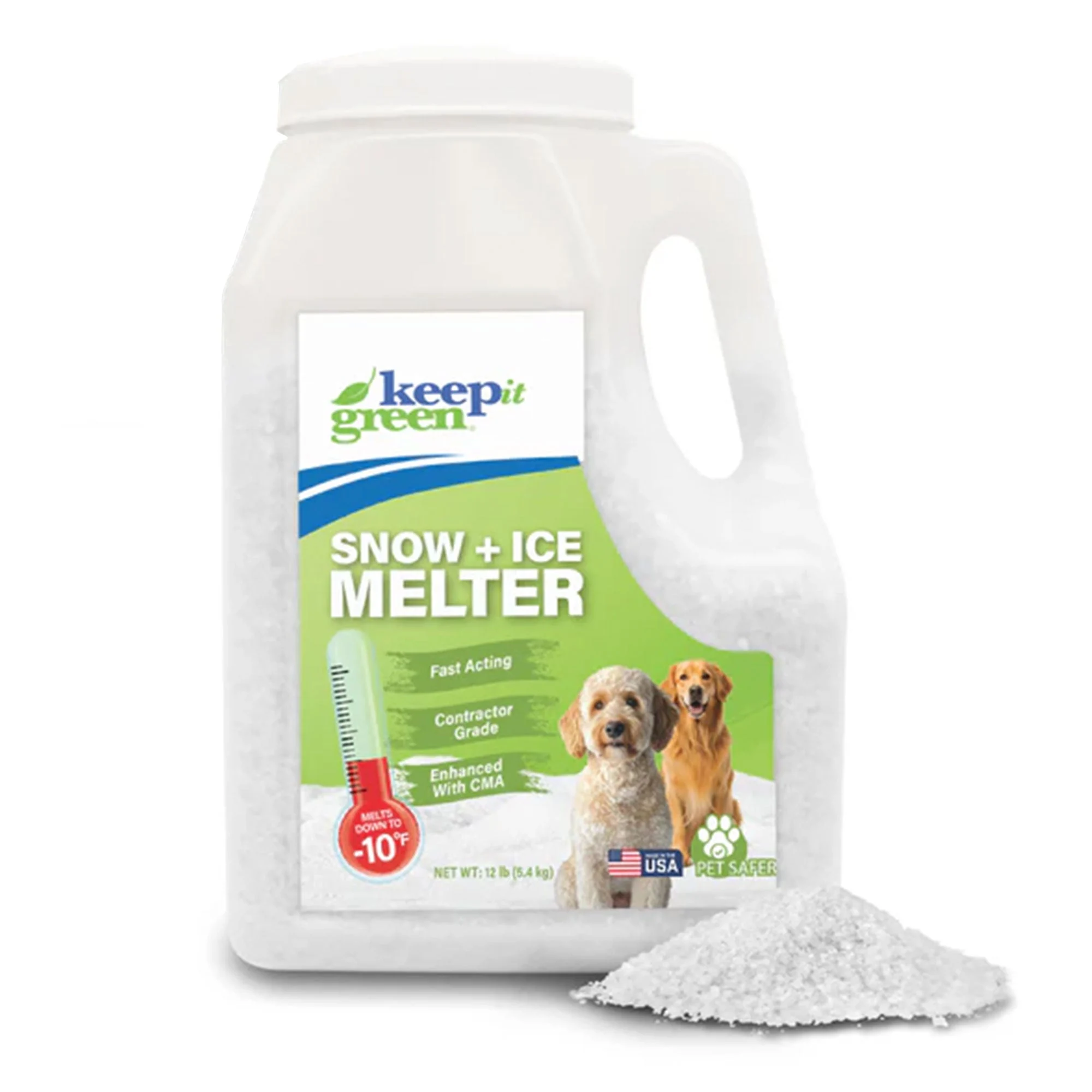 Snow Joe Keep It Green Ice and Snow Melter Salt Pellets with Green Tint, 12 lb.