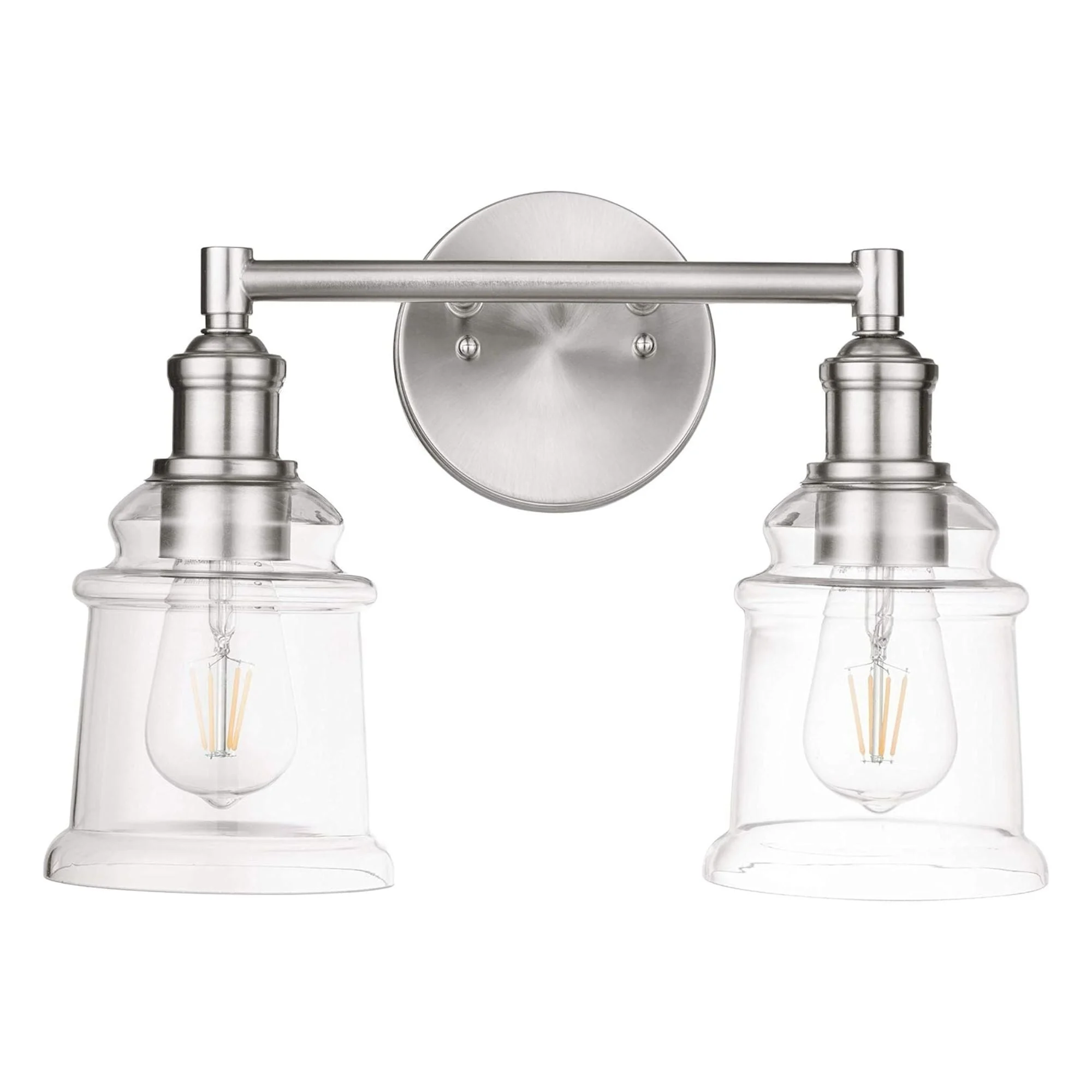 Prominence Home Eaton Ridge 2 Light Industrial Bathroom Vanity, Brushed Nickel