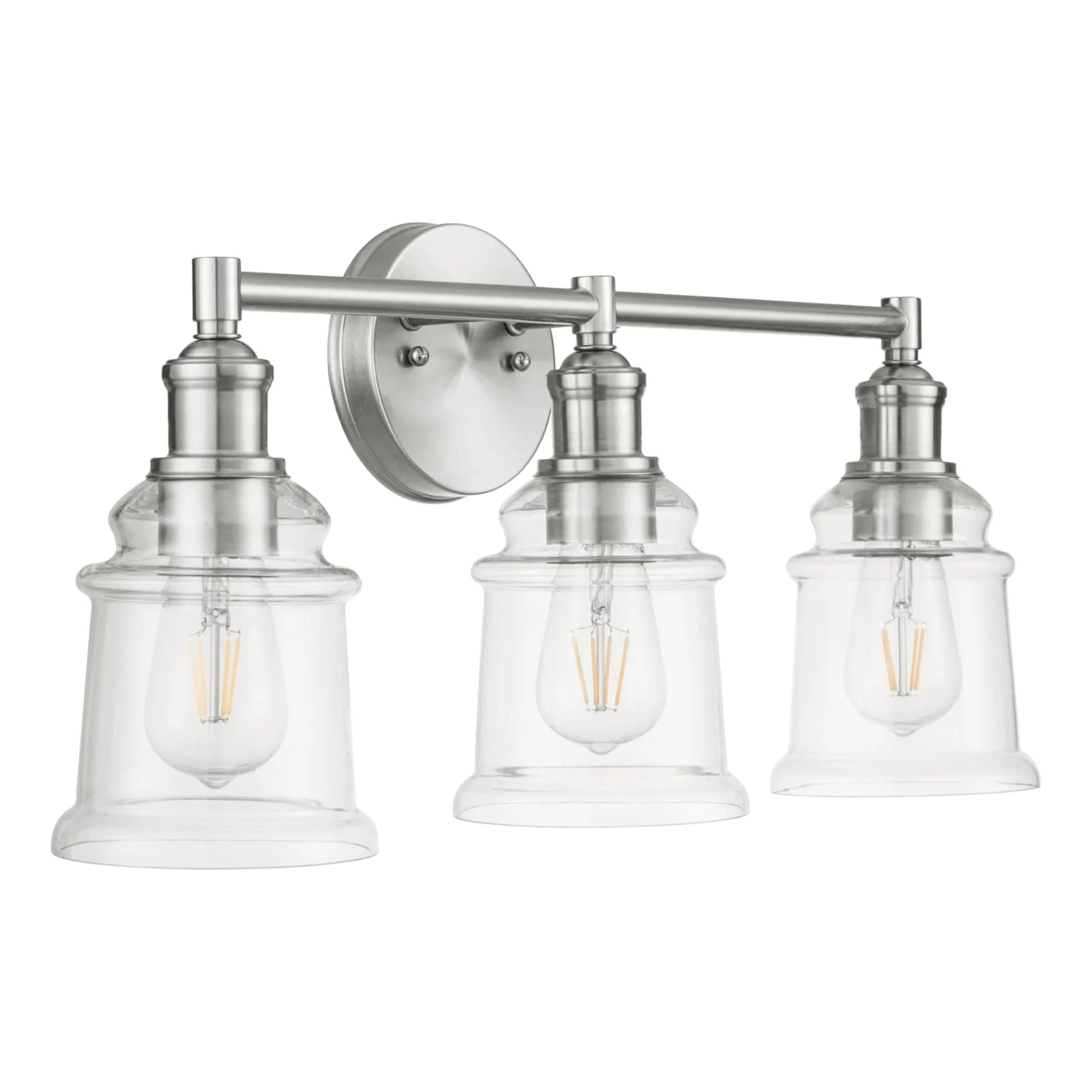 Prominence Home Eaton Ridge 3 Light Industrial Bathroom Vanity, Brushed Nickel