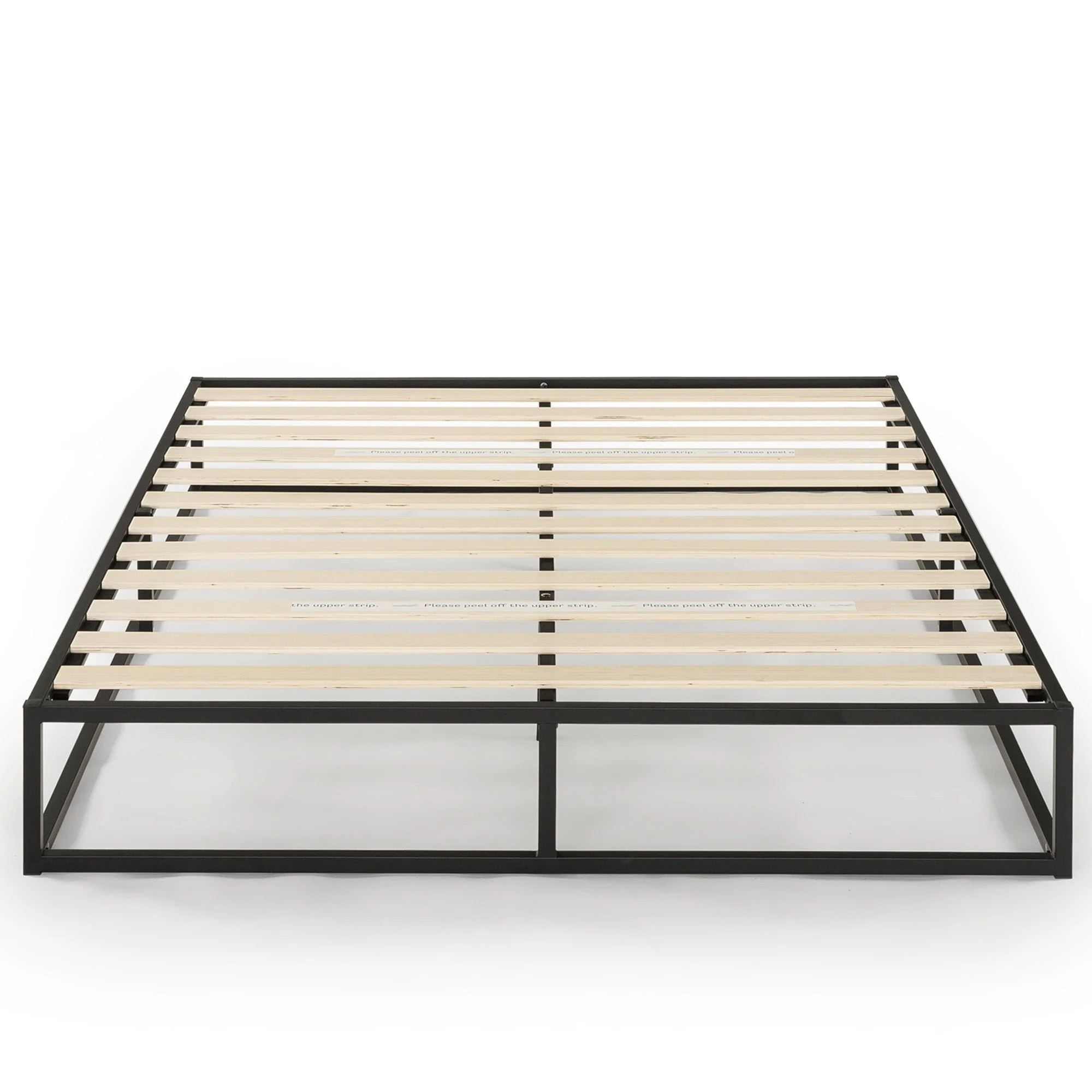 Mellow Modernista 10" Metal Platform Bed Frame with Slat Foundation, King, Black