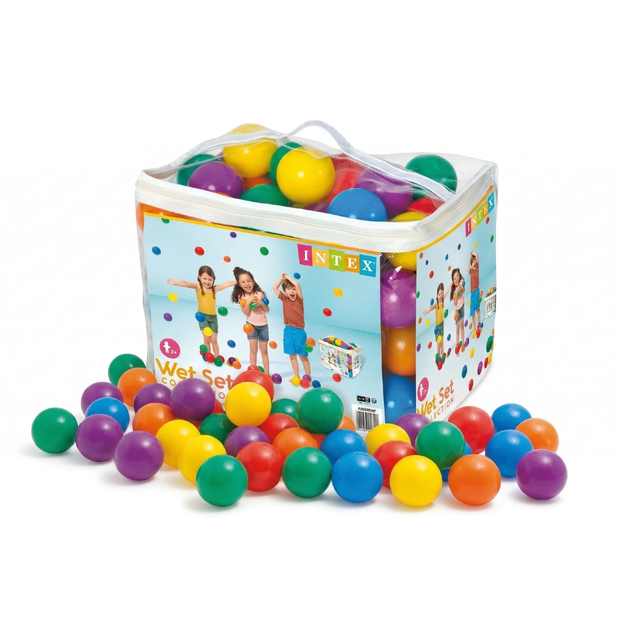 Intex 100-Pack Large Plastic Multi-Colored Fun Ballz For Ball Pits Bounce House