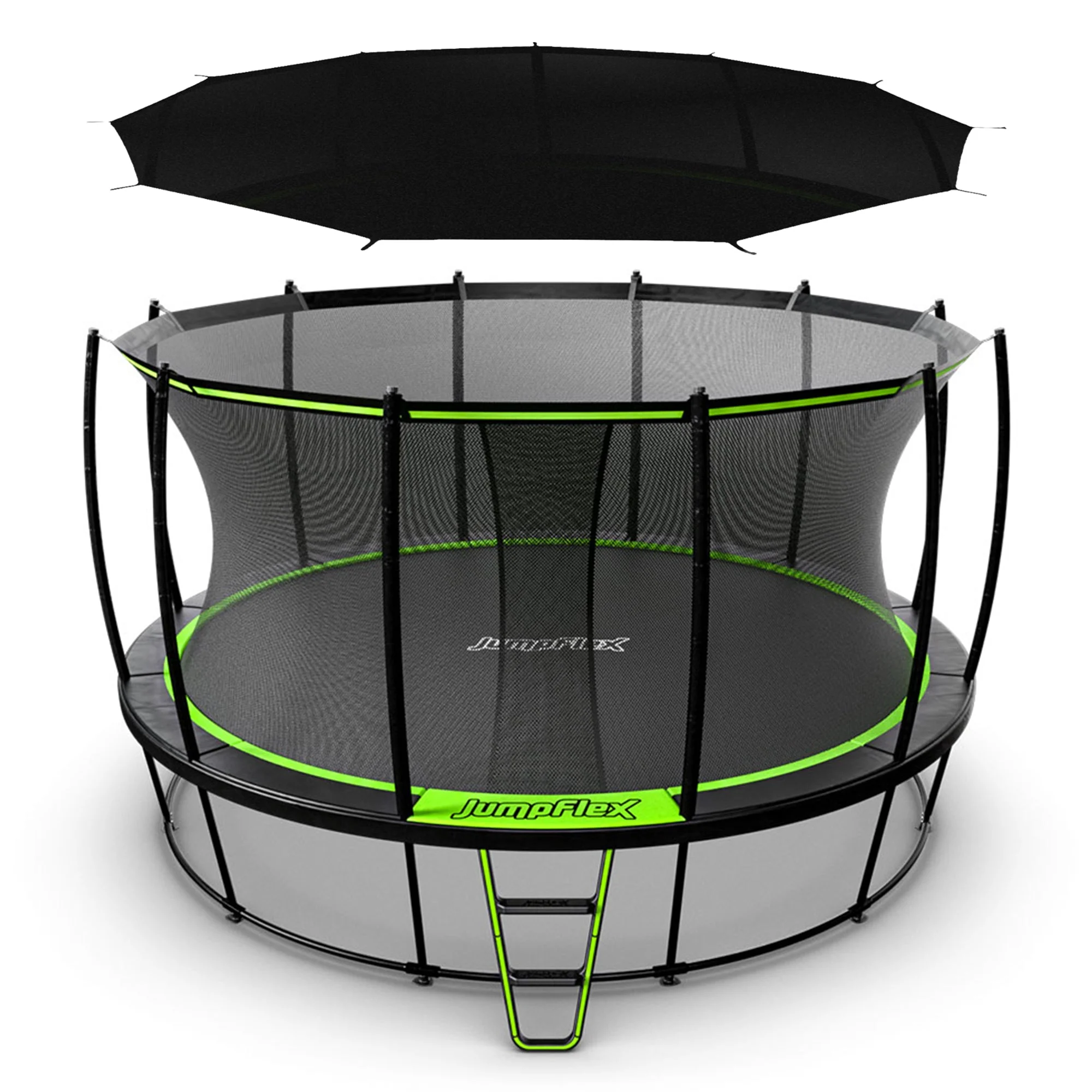 JumpFlex HERO 15' Trampoline Outdoor Activity Set with SMARTSHADE Canopy Cover
