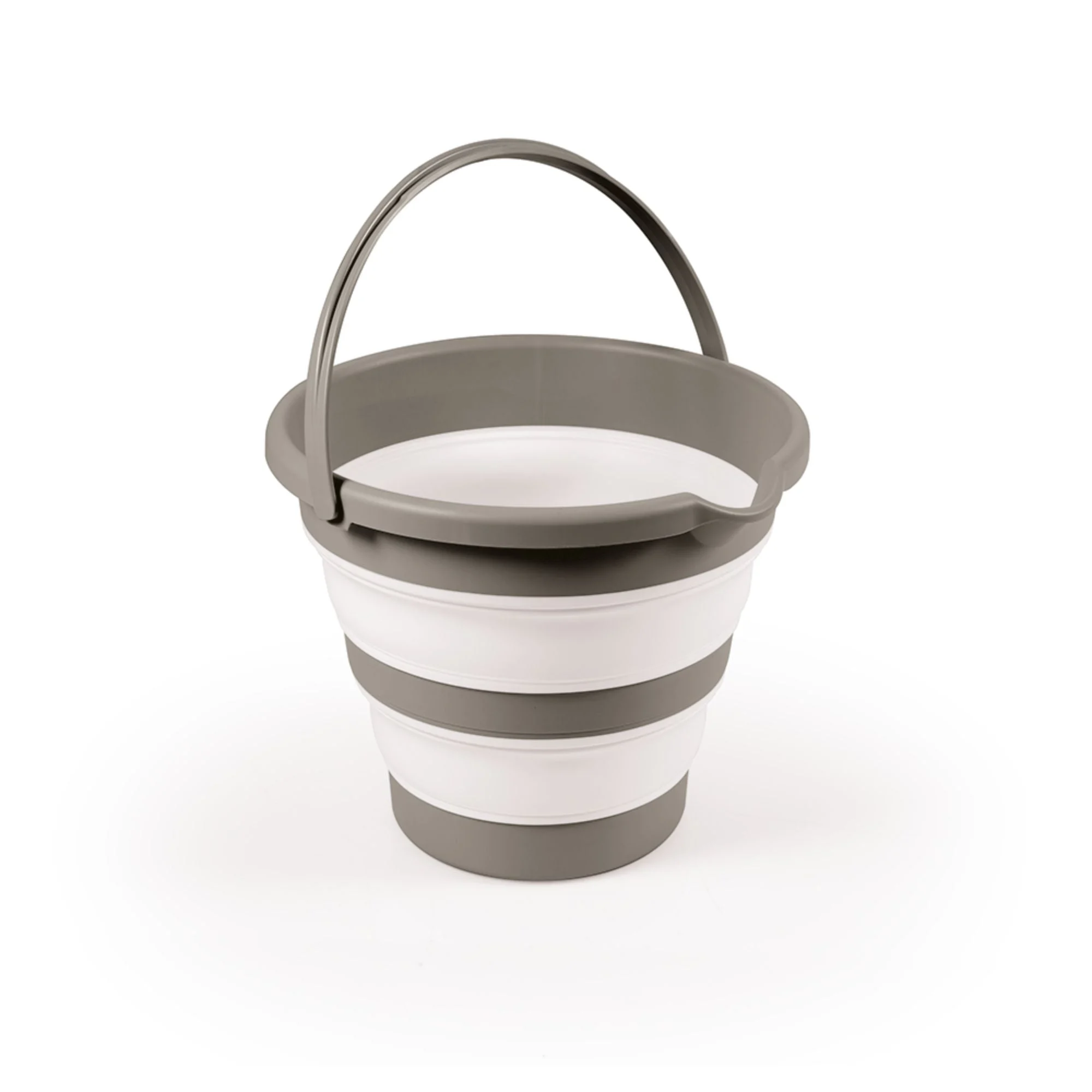 DOLU NUVE Foldable Baby Bath Bucket, Compact Toddler Wash Tub, Ages 6+ Months, Grey