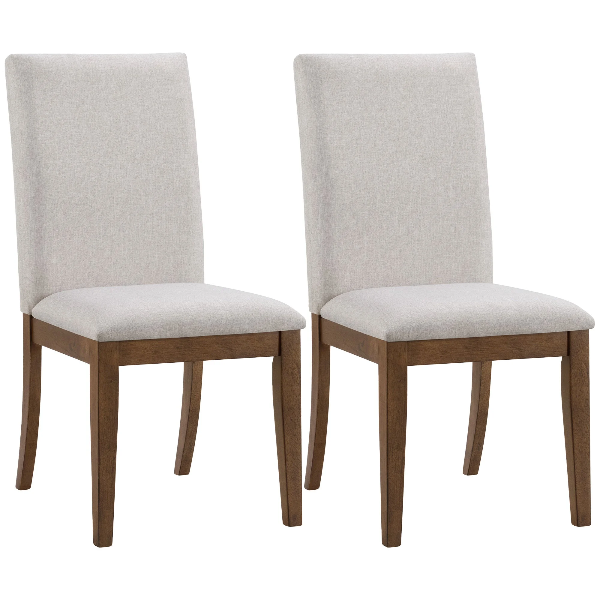 ROME + OAK Remy Dining Chair in Weathered Oak with Sand Fabric Seat, Set of 2