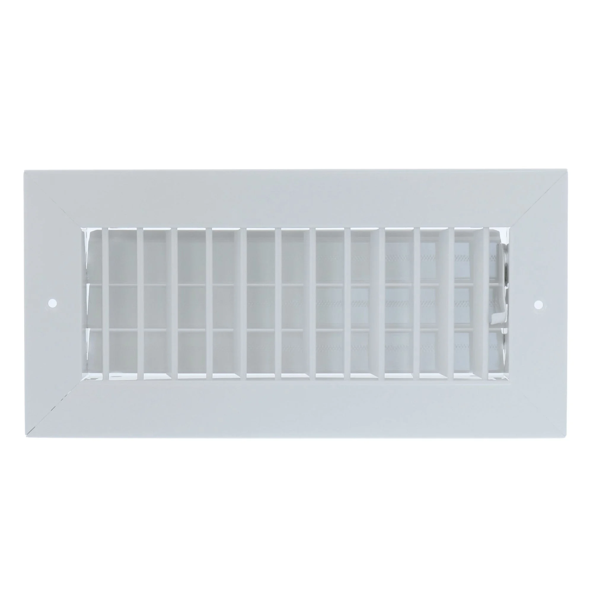 Hart & Cooley Steel Register Vertical Fins, MS Damper, 12 x 6 Inch, White